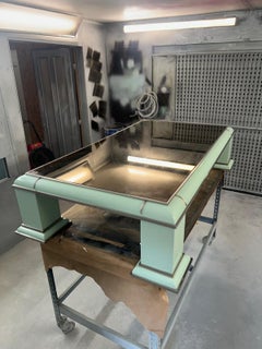 1970s large mint green coffee table by Antonio Pavia