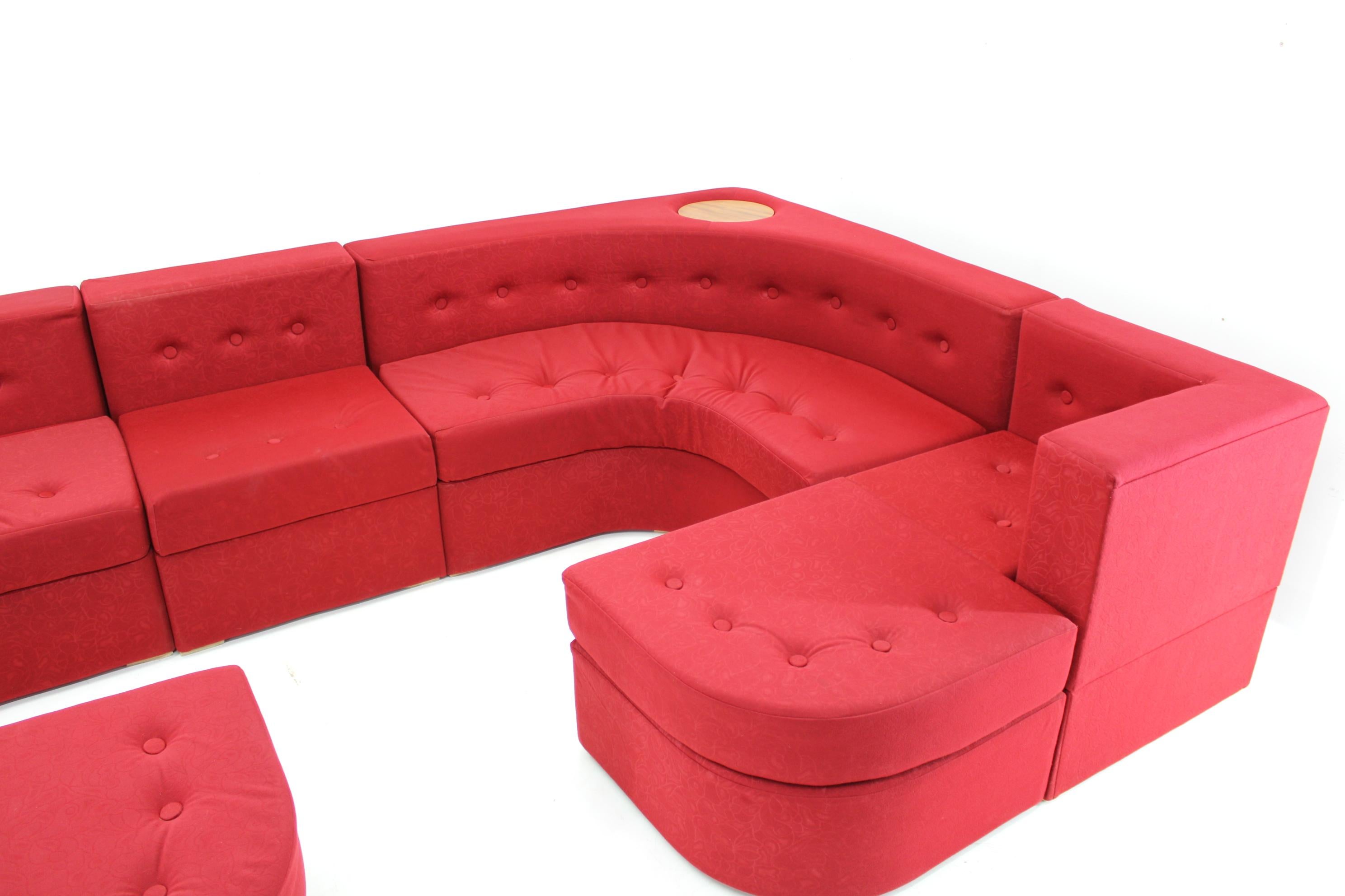 Mid-Century Modern 1970s Large Modular Sofa, Czechoslovakia For Sale