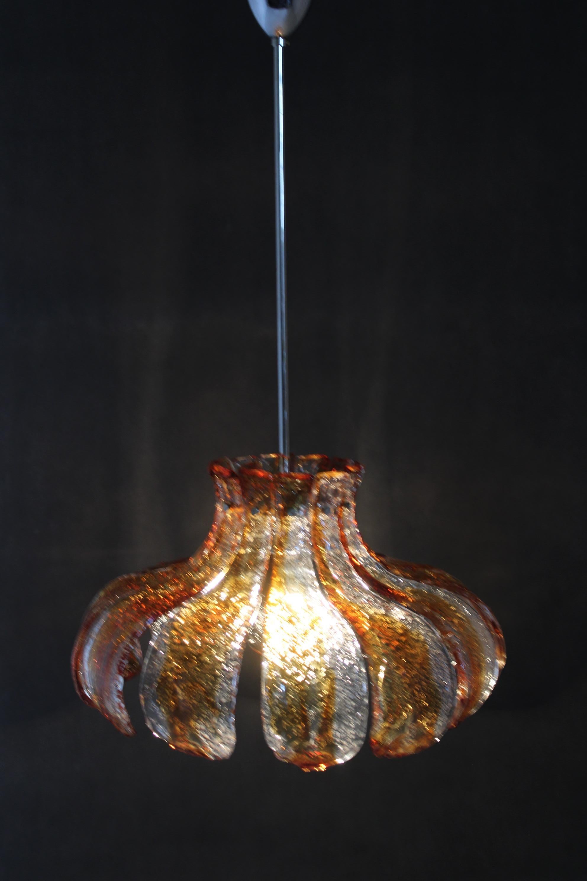 1970s Large Murano Glass Chandelier by Carlo Nason for Mazzega, Italy For Sale 5
