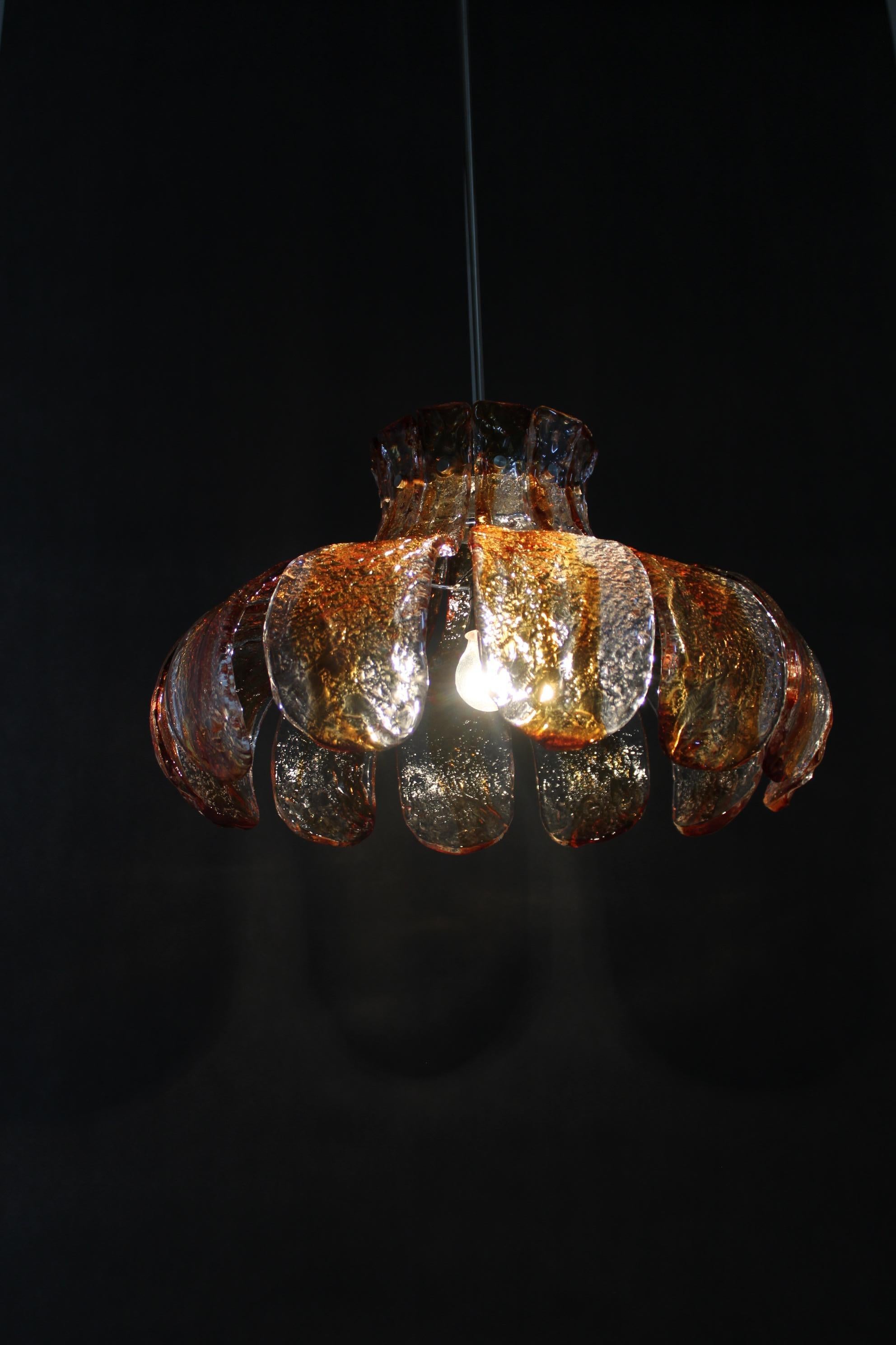 1970s Large Murano Glass Chandelier by Carlo Nason for Mazzega, Italy For Sale 6