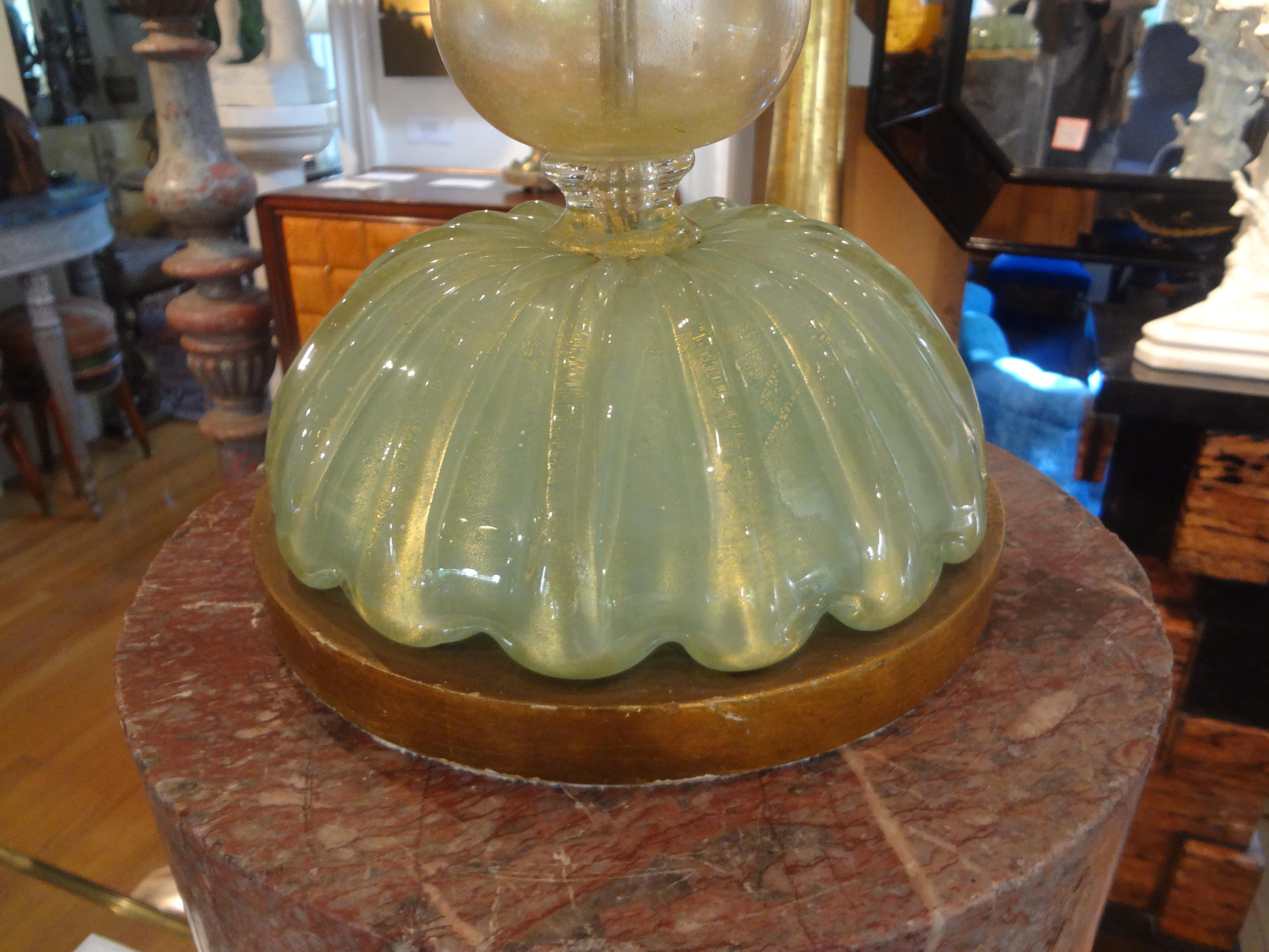 Italian Large Murano Glass Lamp by Seguso For Sale