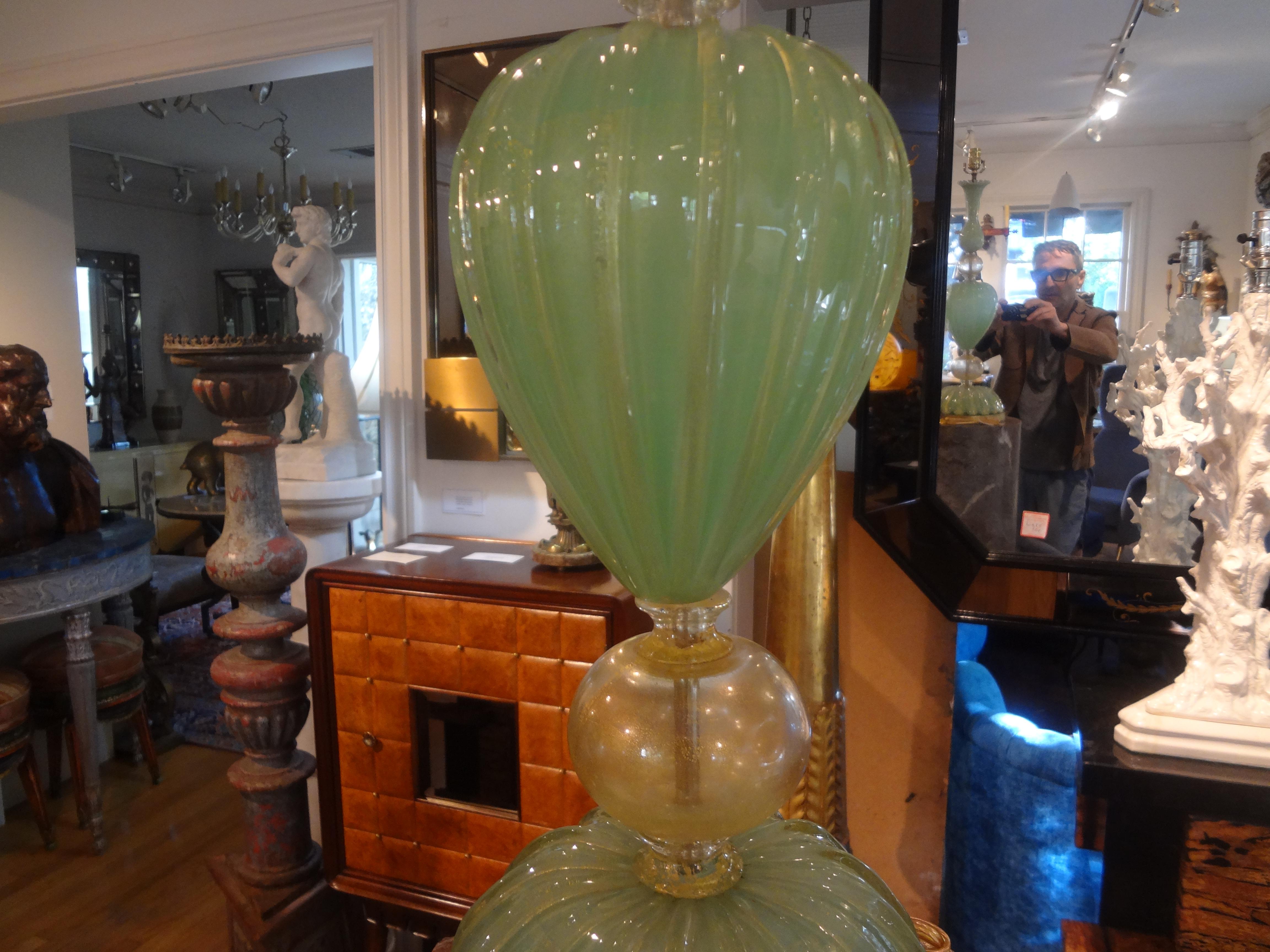 Large Murano Glass Lamp by Seguso In Good Condition For Sale In Houston, TX