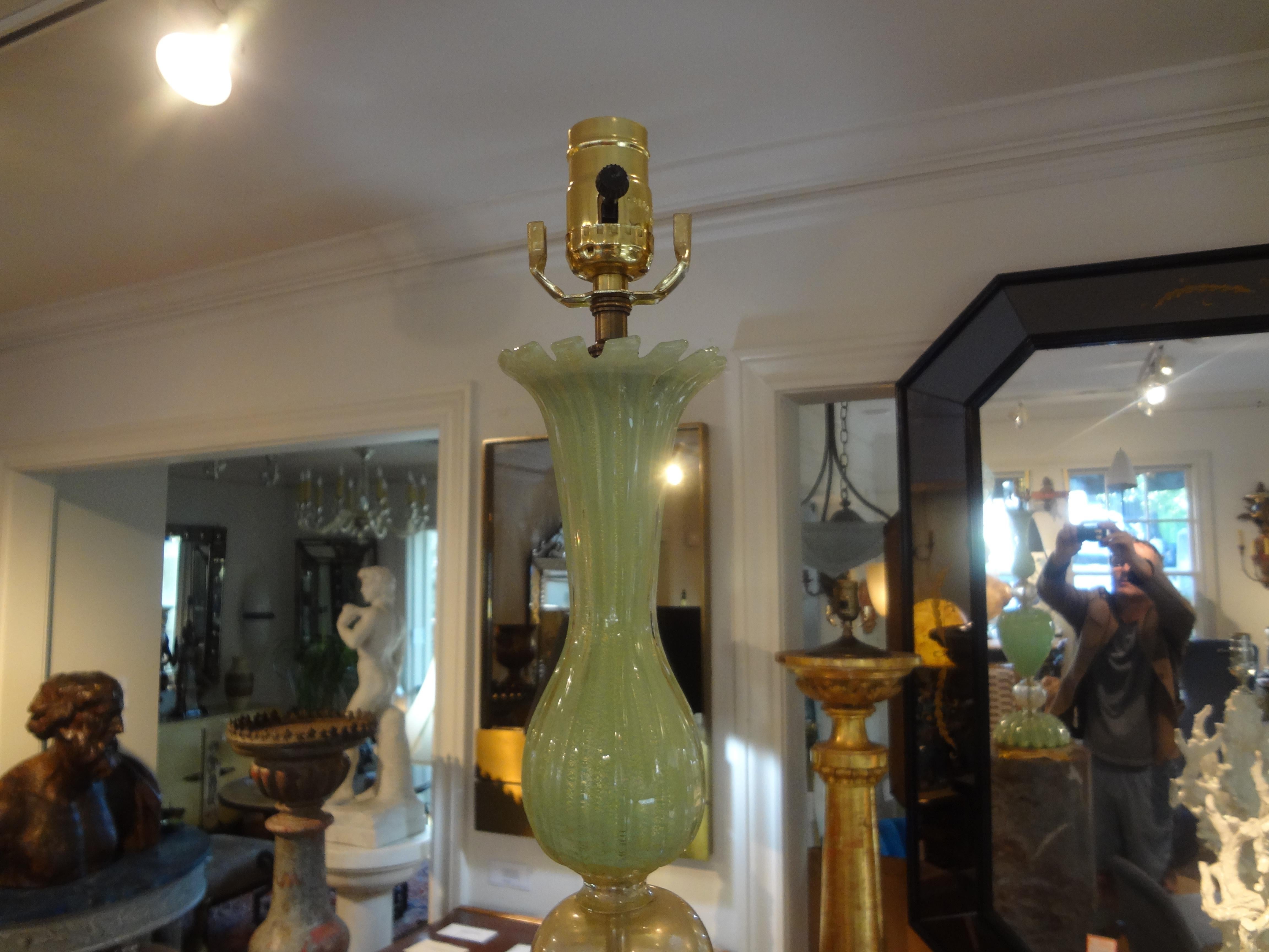 Blown Glass Large Murano Glass Lamp by Seguso For Sale