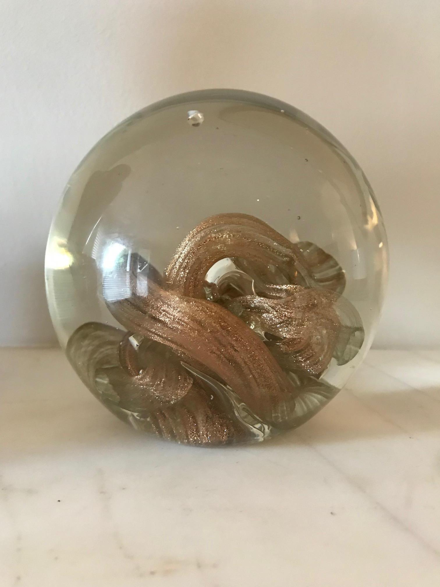 Mid-Century Modern 1970s Large Murano Paperweight For Sale