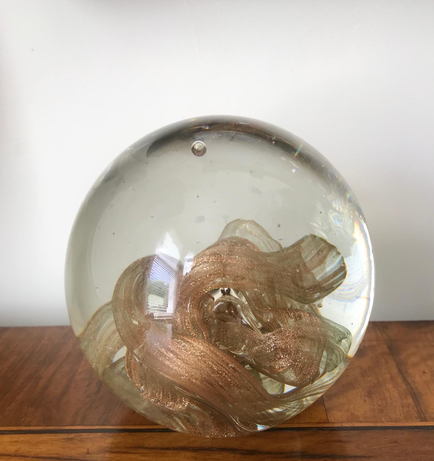 Glass 1970s Large Murano Paperweight For Sale
