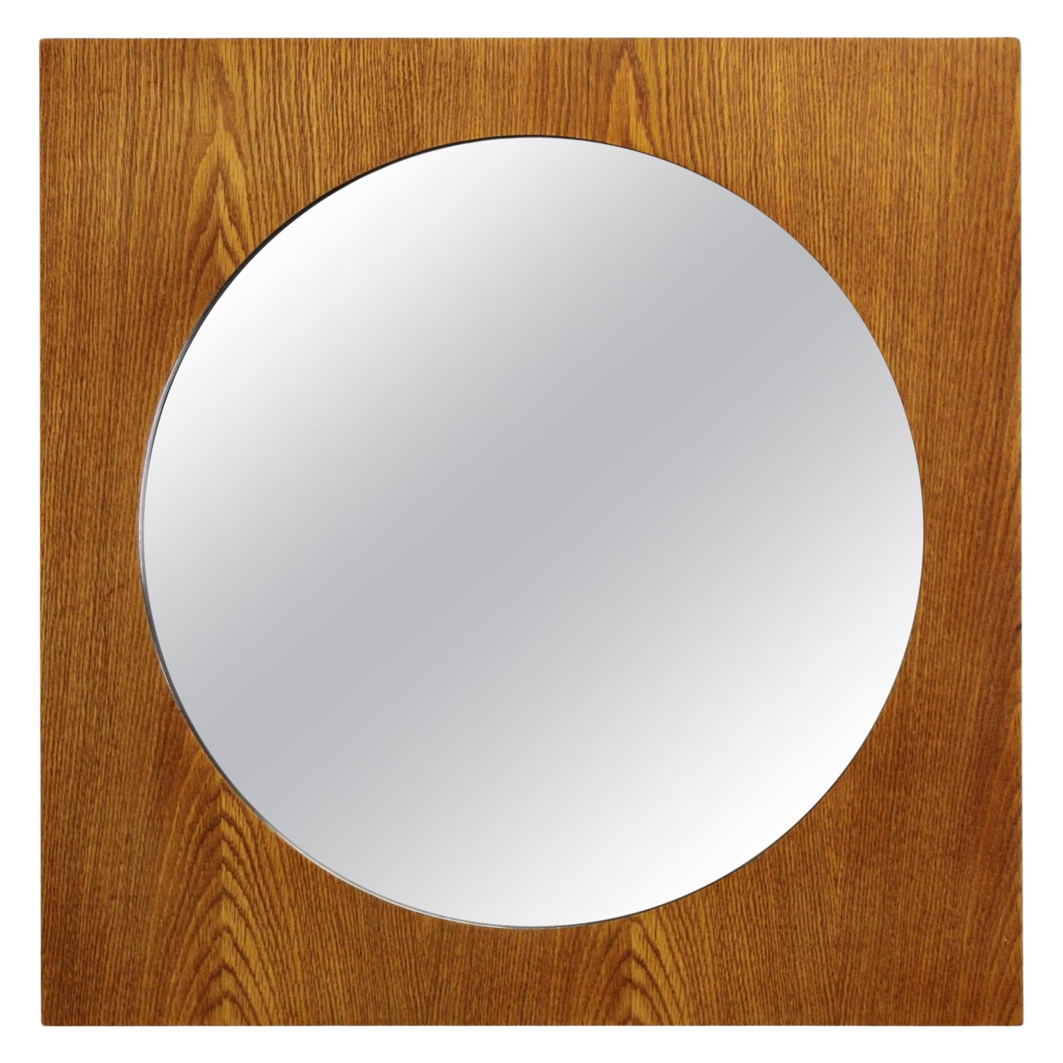 Grand miroir carré en chêne des années 1970, 20 pièces disponibles en vente