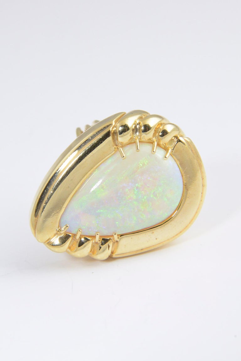 1970s Large Opal and Gold Statement Ring For Sale at 1stdibs