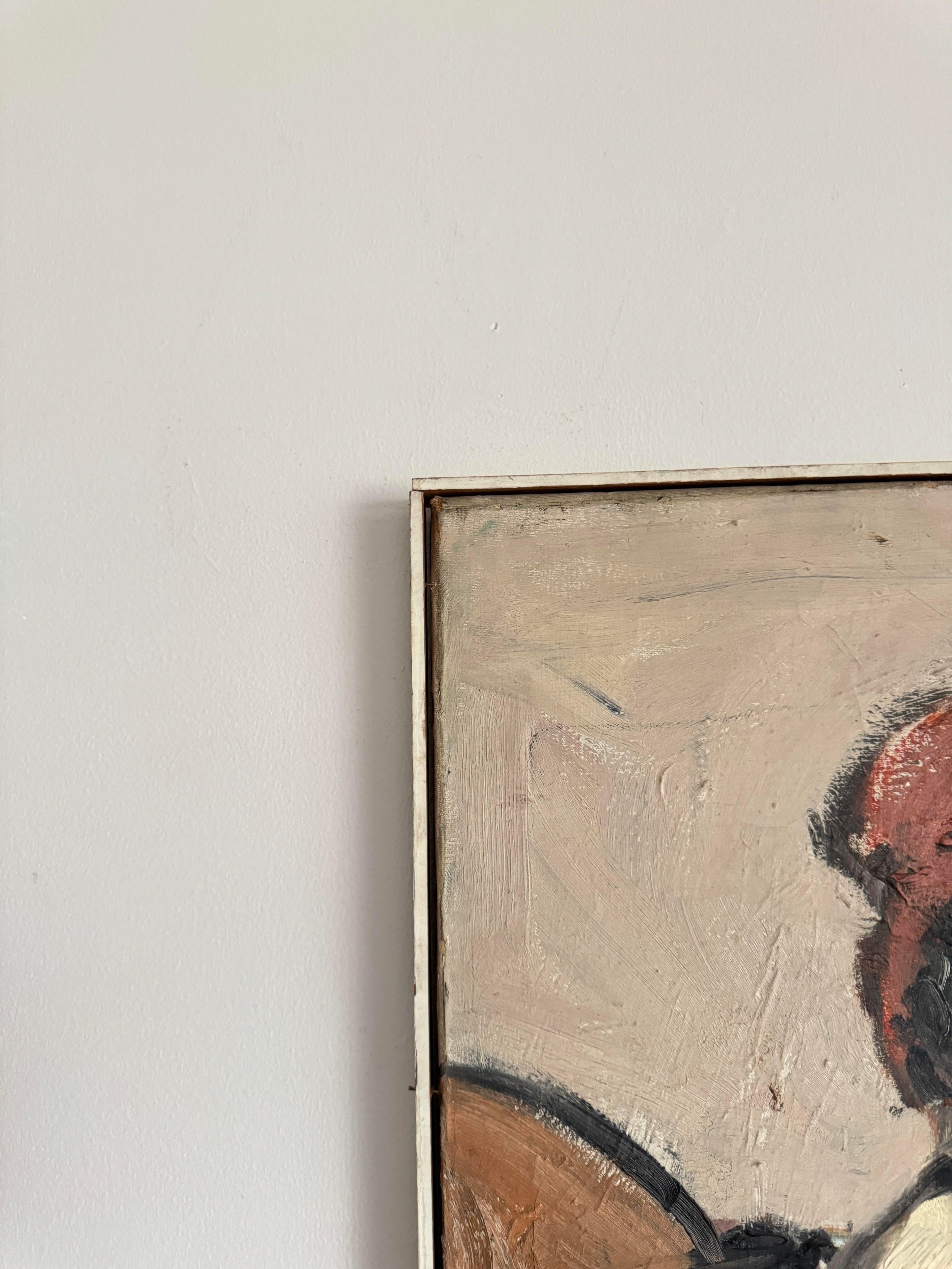 Américain Grande nue féminine abstraite originale sur toile signée Paul Yarensky, années 1970 en vente