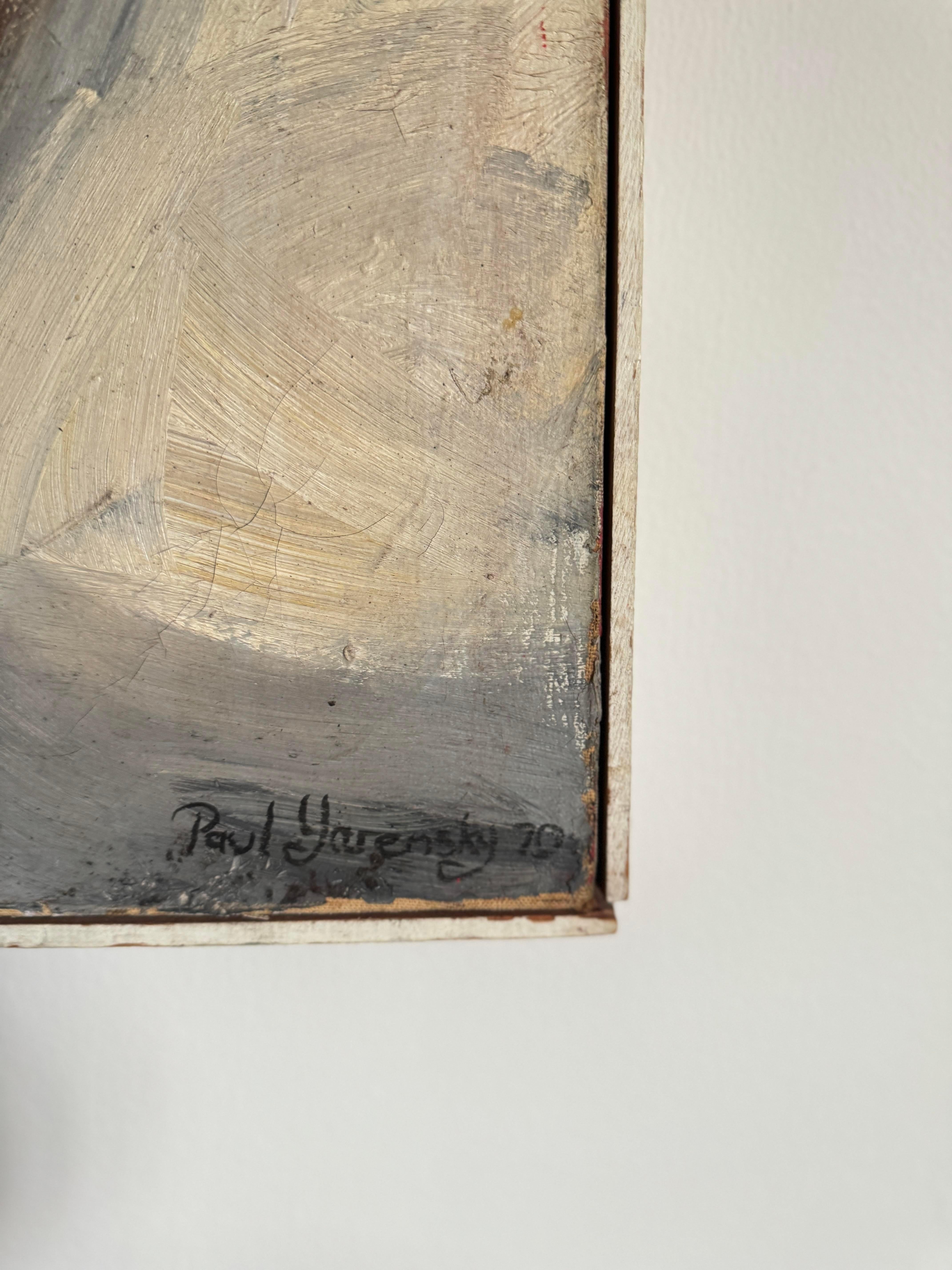 Toile Grande nue féminine abstraite originale sur toile signée Paul Yarensky, années 1970 en vente