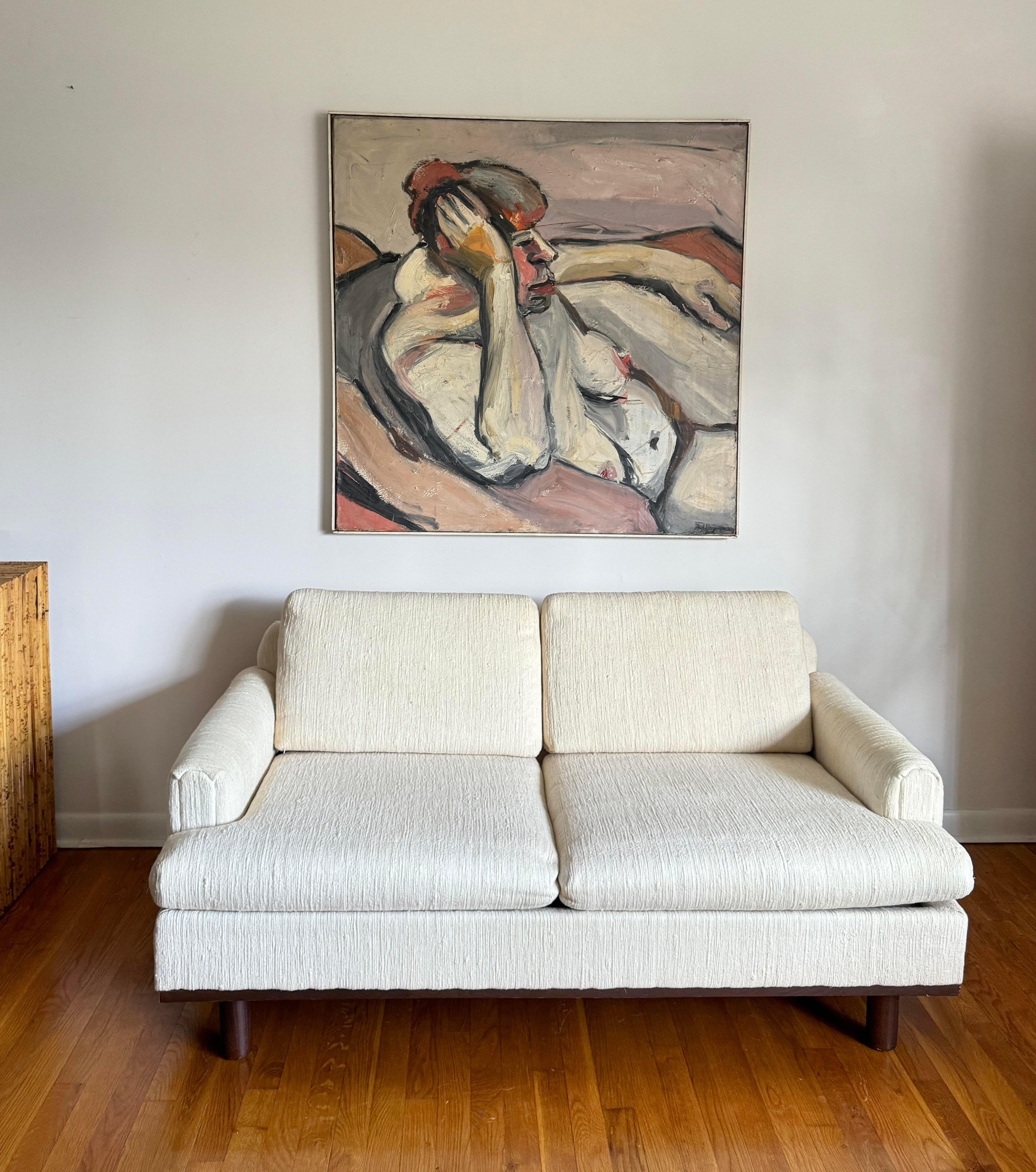 Grande nue féminine abstraite originale sur toile signée Paul Yarensky, années 1970 en vente 1