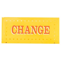 Vintage 1970s Large Original Fairground Sign, Change