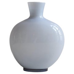 1970s Large Pale Blue Hand-Blown Murano Glass Venini Vase