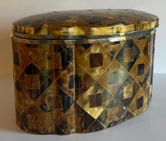 1970s Large Patchwork Horn and Silver Box by Tommaso Barbi