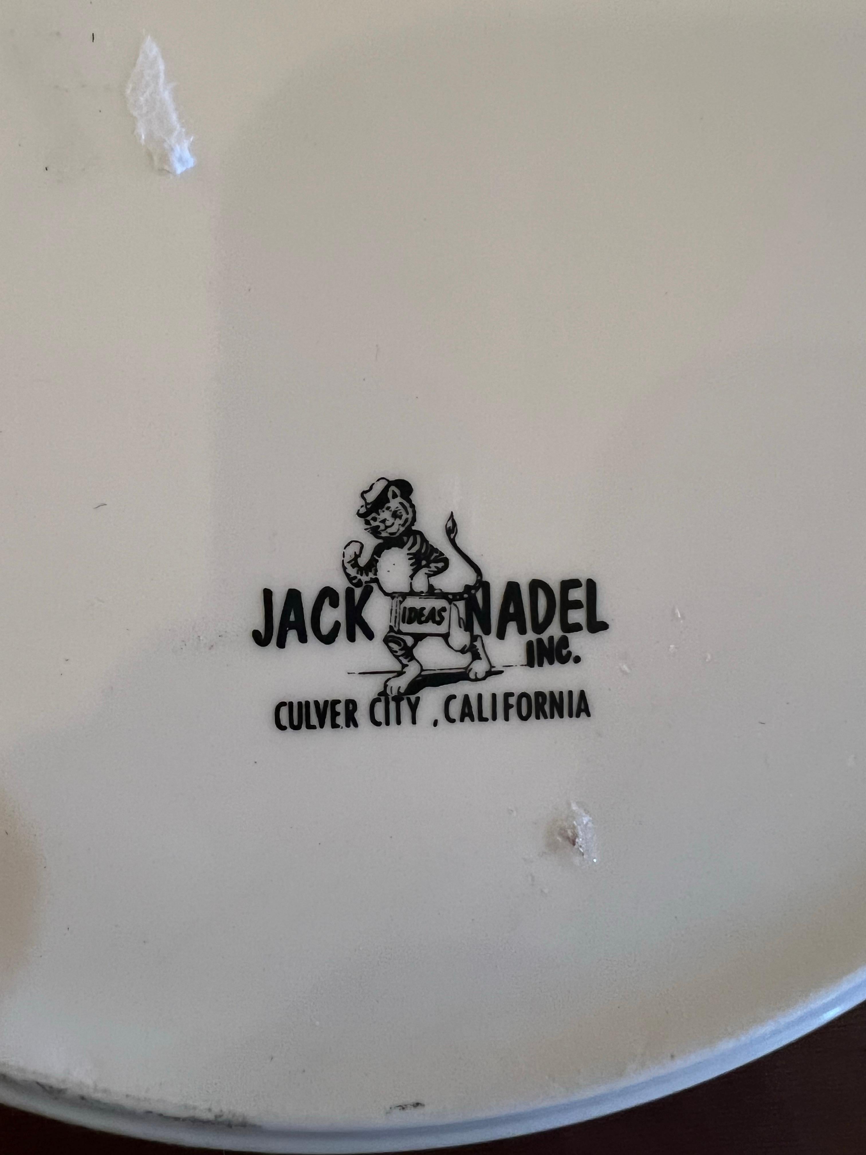 1970's Large Porcelain Ashtray Yellow Cab by Jack Nadel California In Excellent Condition For Sale In San Diego, CA