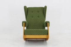 Grande et rare chaise à bascule brutaliste des années 1970, Tchécoslovaquie