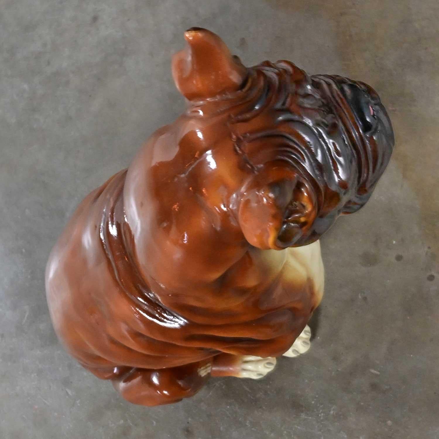 1970s Large Scale Molded Resin Boxer Dog Statue / Sculpture Style of Marwal Ind For Sale 8