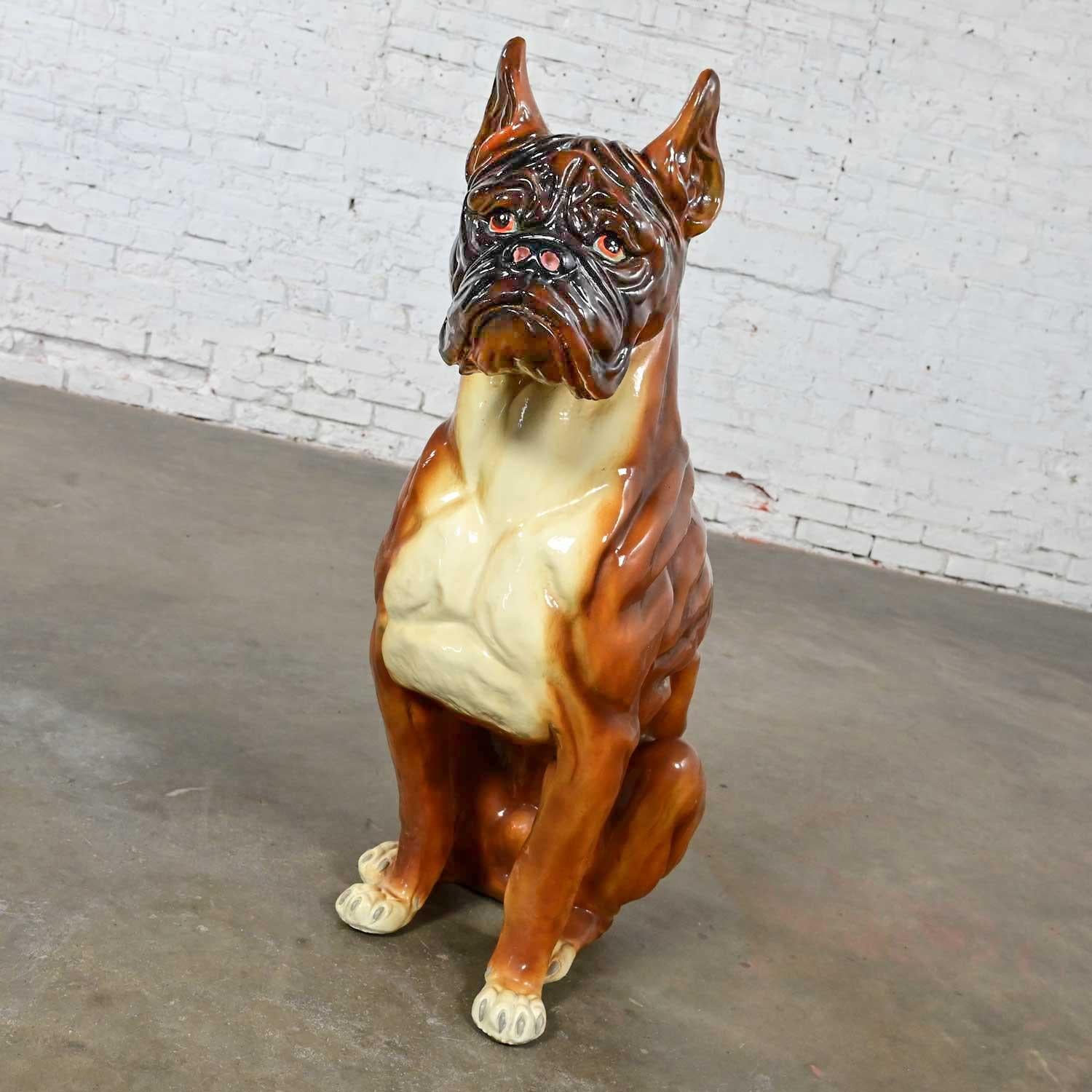 1970er Jahre großen Maßstab geformt Harz Boxer Hund Statue / Skulptur Stil der Marwal Ind (Moderne) im Angebot