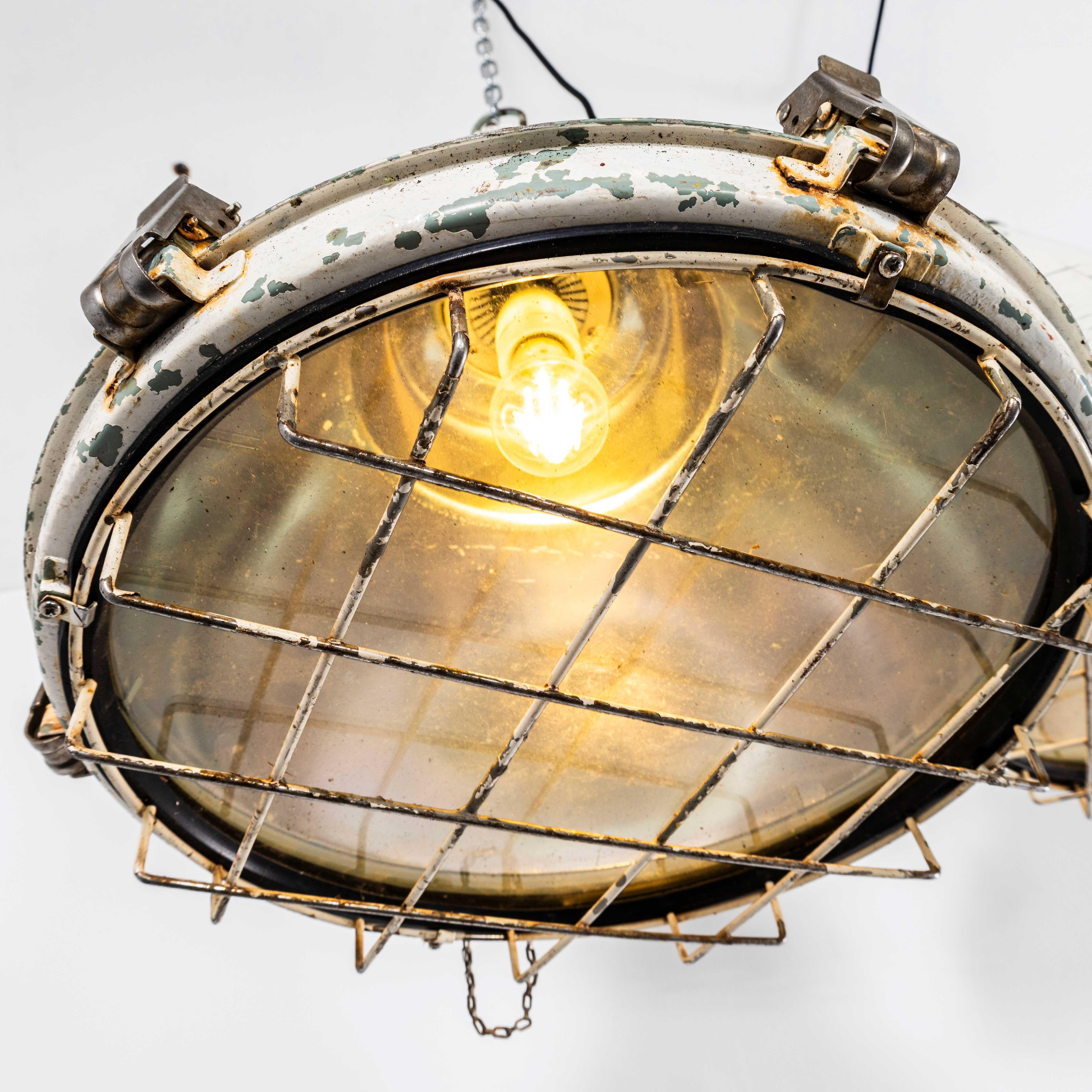 Late 20th Century 1970's Large Scale Nautical Ships Lamps - Pair For Sale