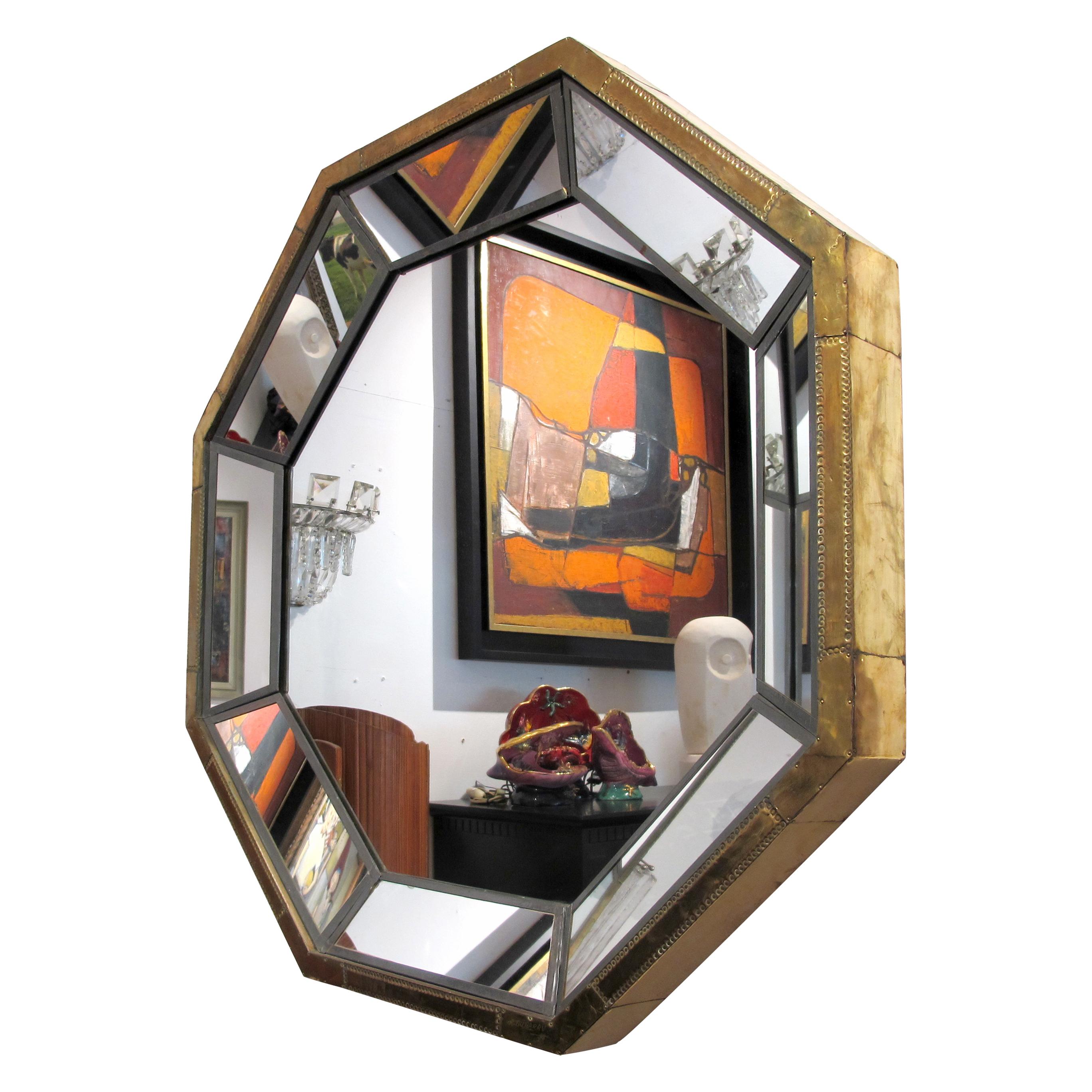 1970s Large Spanish Octagonal Multi Sectional Mirror by Rodolfo Dubarry In Good Condition In London, GB