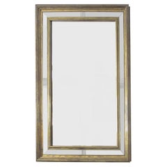 Vintage 1970s Large Spanish Rectangular Brass-Clad Multi-Sectional Mirror by R. Dubarry