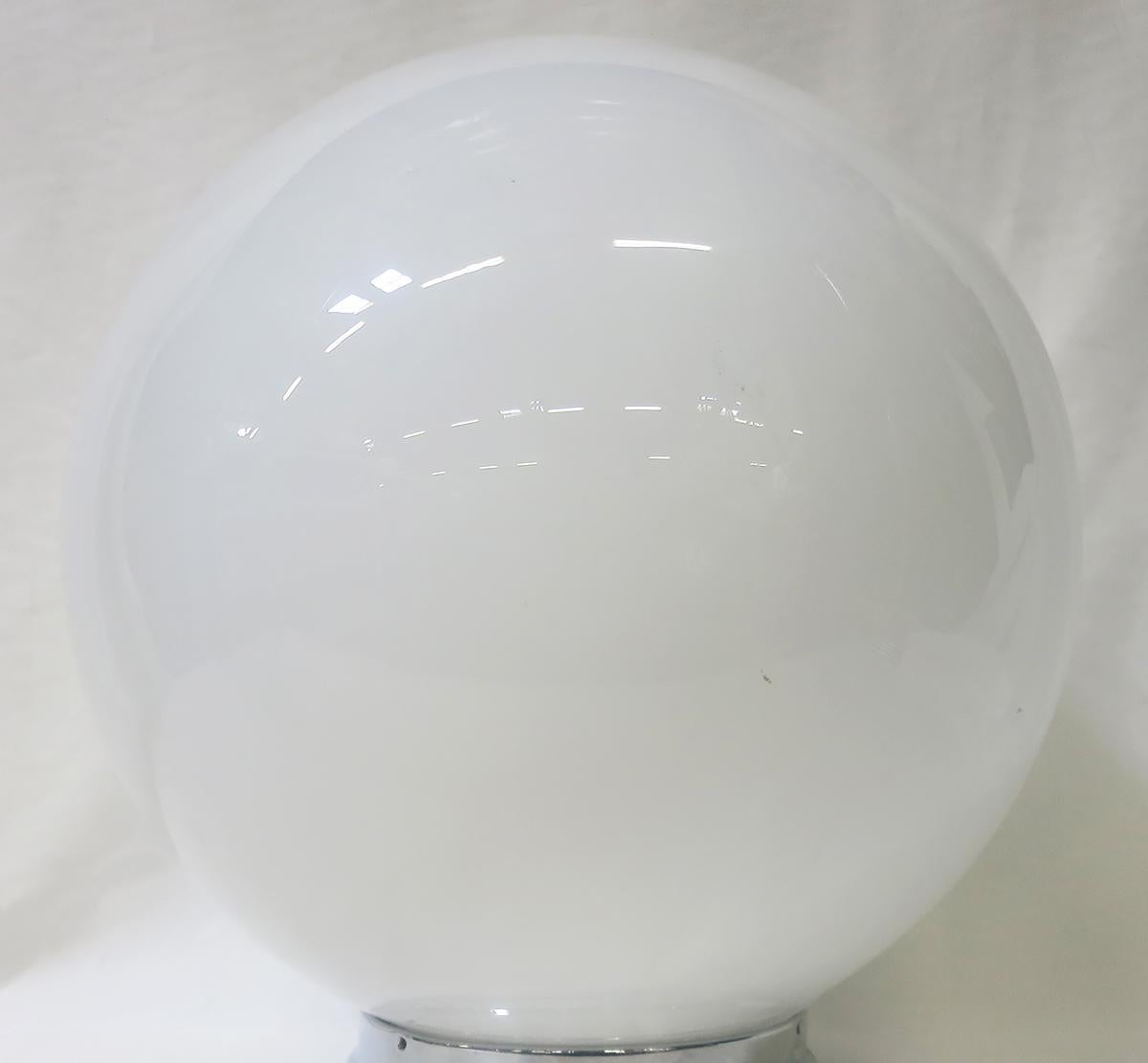 Mid-Century Modern 1970s Large Sphere Ceiling Glass Globe Pendant