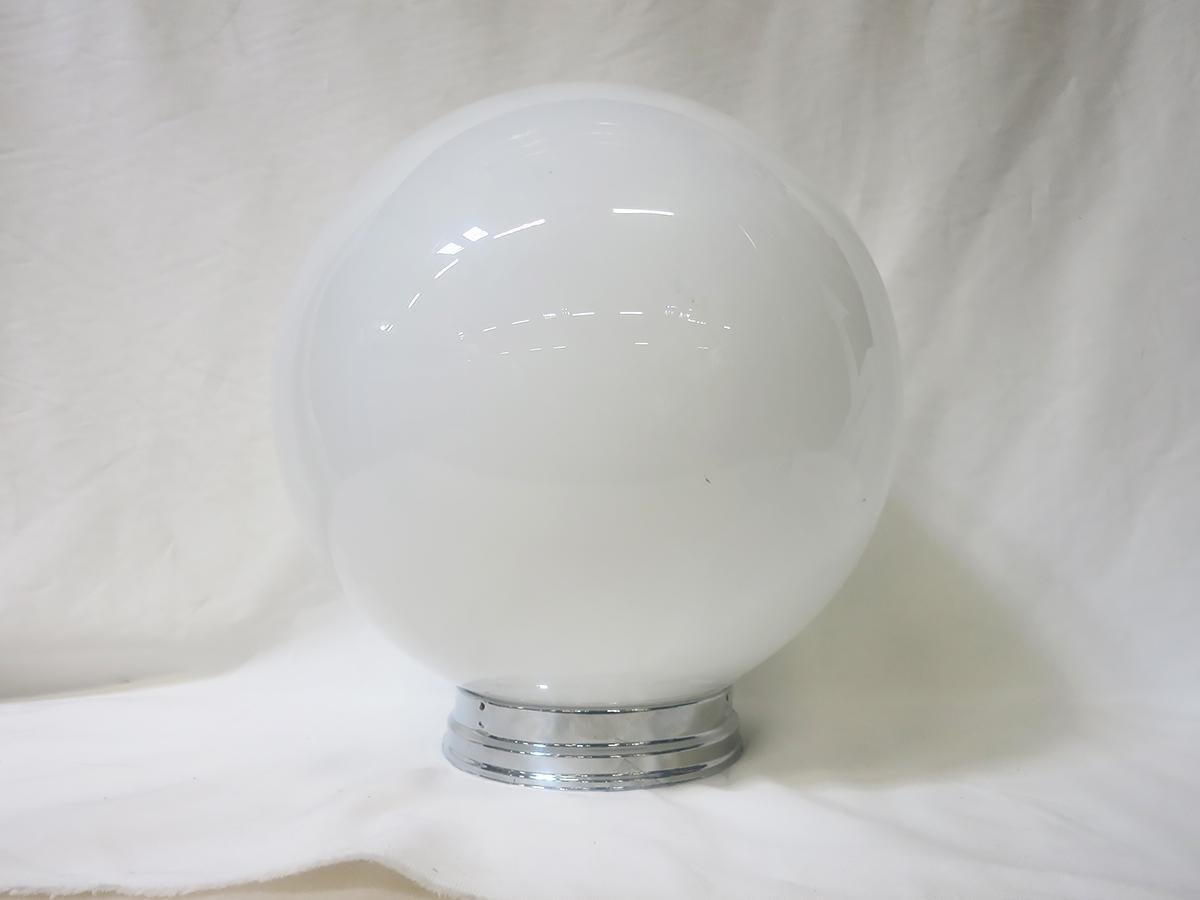 American 1970s Large Sphere Ceiling Glass Globe Pendant