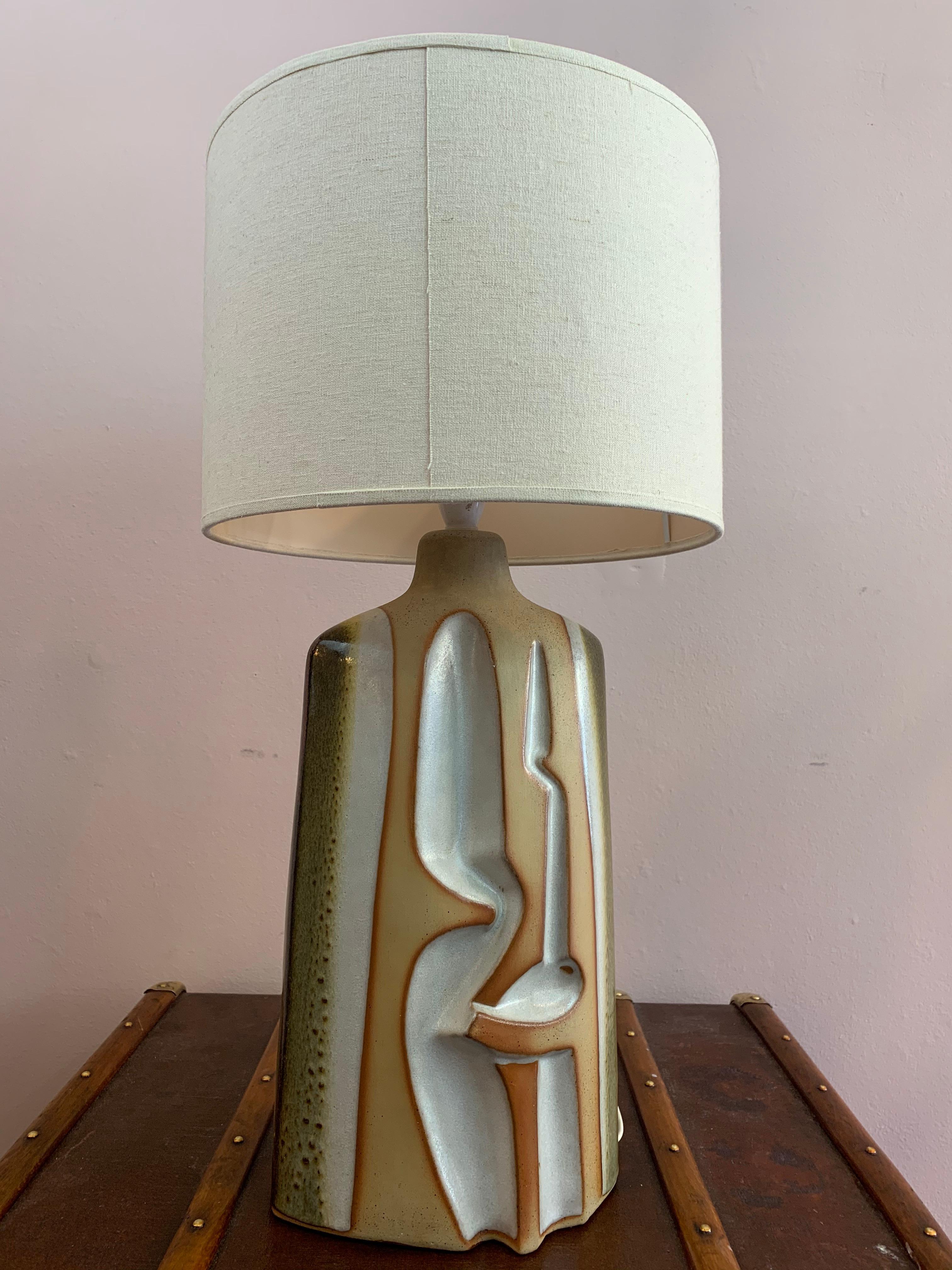 1970s Large Sculptural Tremaen Pottery Zennor Table Lamp by Peter Ellery 1