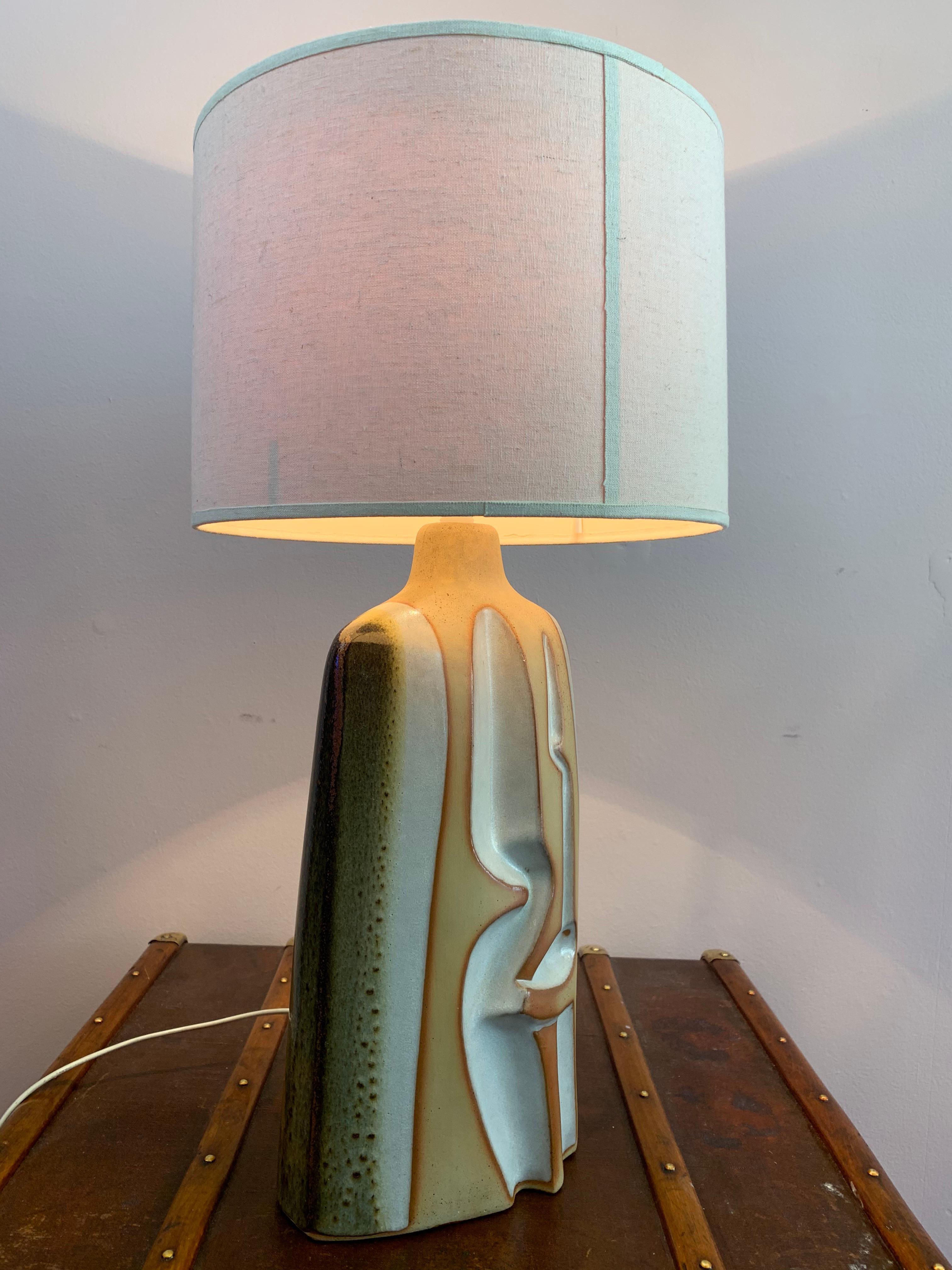 Mid-Century Modern 1970s Large Sculptural Tremaen Pottery Zennor Table Lamp by Peter Ellery