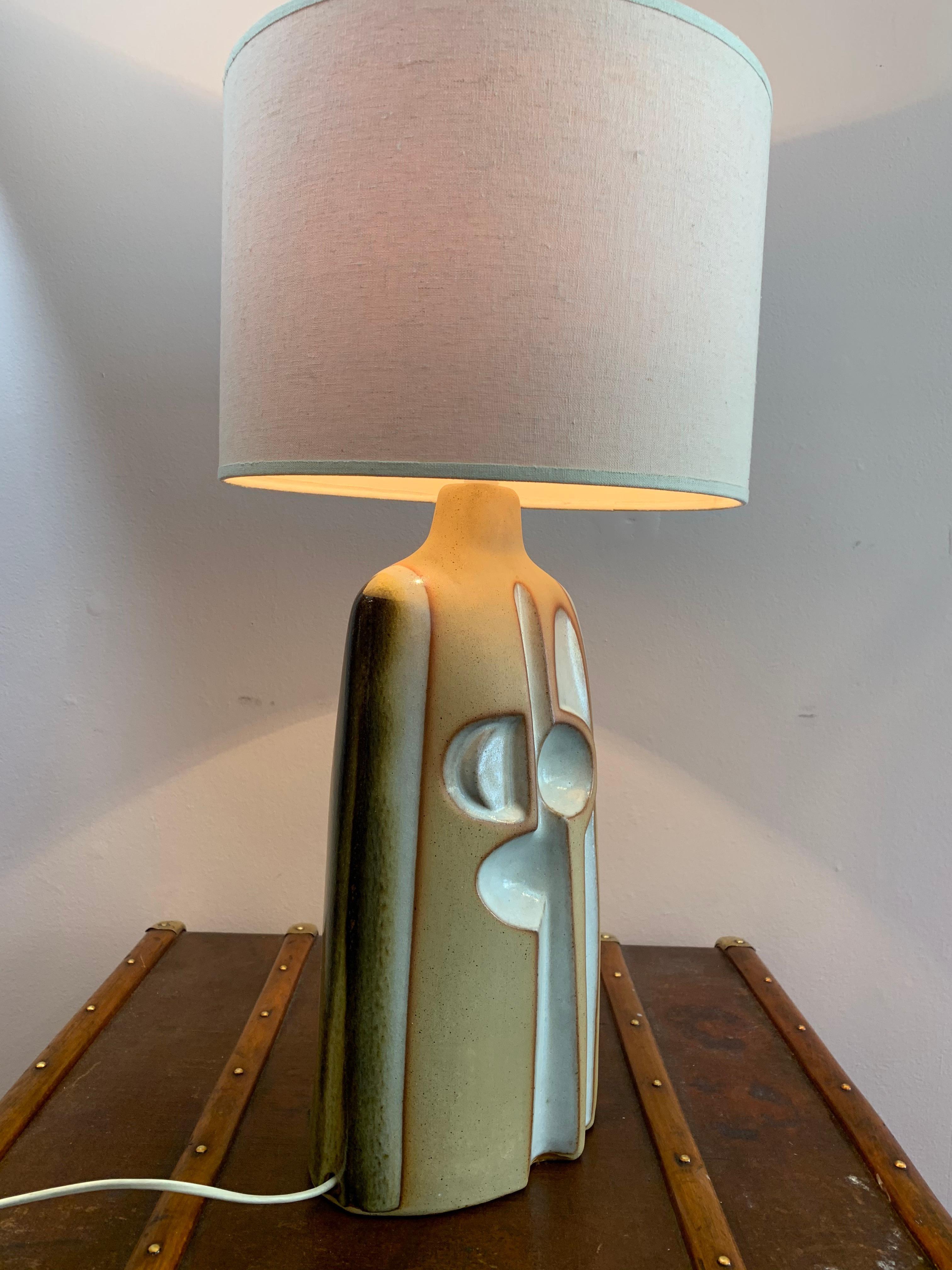 British 1970s Large Sculptural Tremaen Pottery Zennor Table Lamp by Peter Ellery