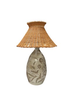 Grande lampe en poterie de studio des années 1970 par Marius Bessone