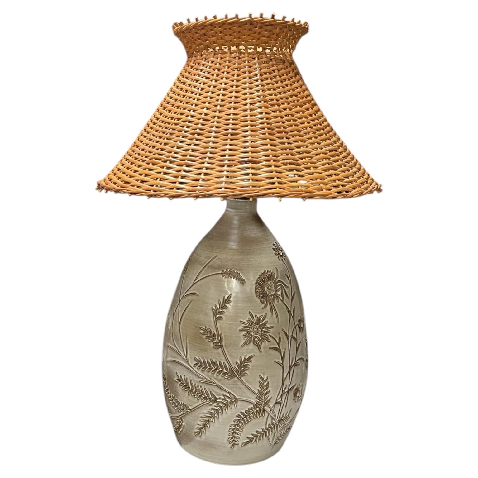 1970's Large studio pottery lamp by Marius Bessone