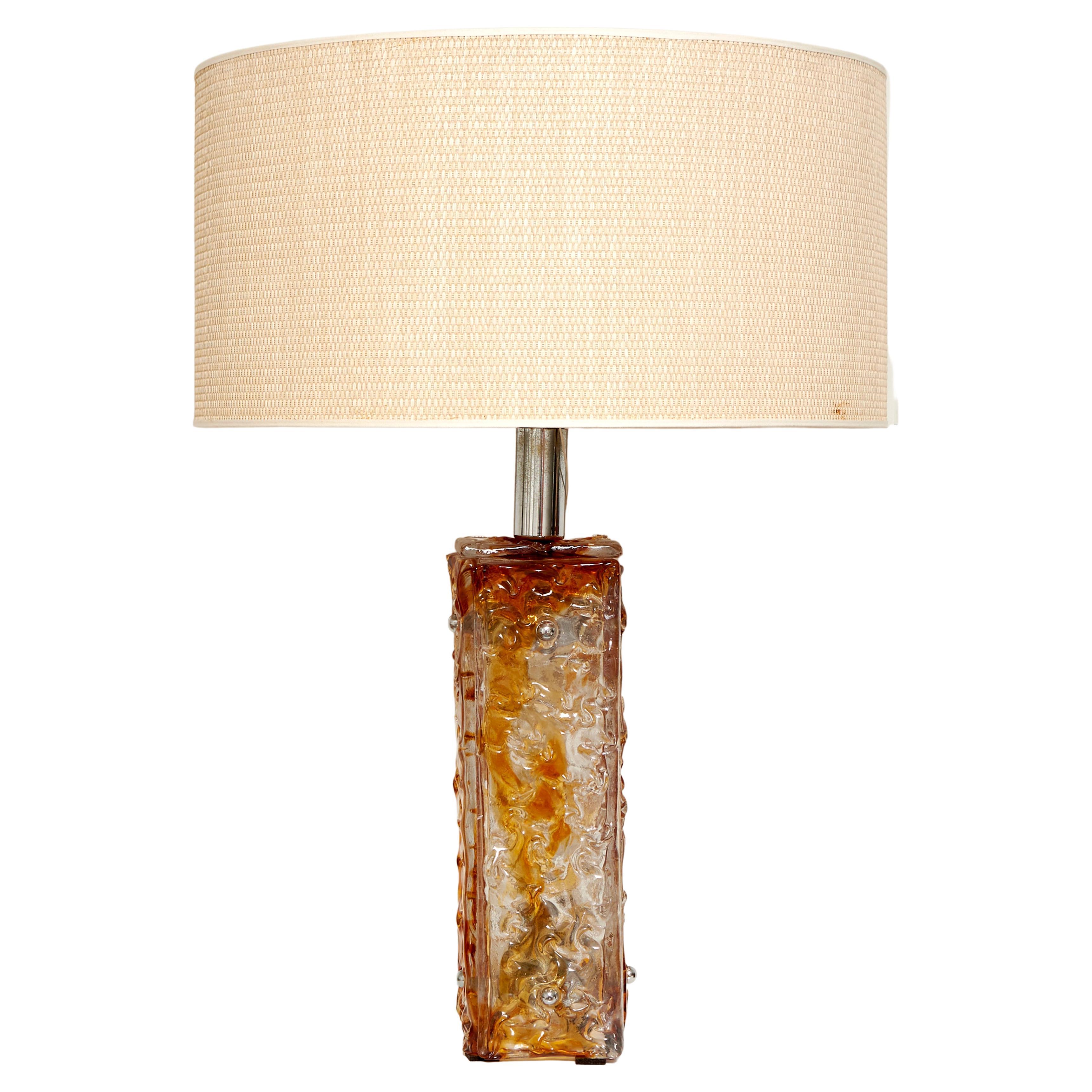 1970s Large Table Lamp in Murano Glass For Sale