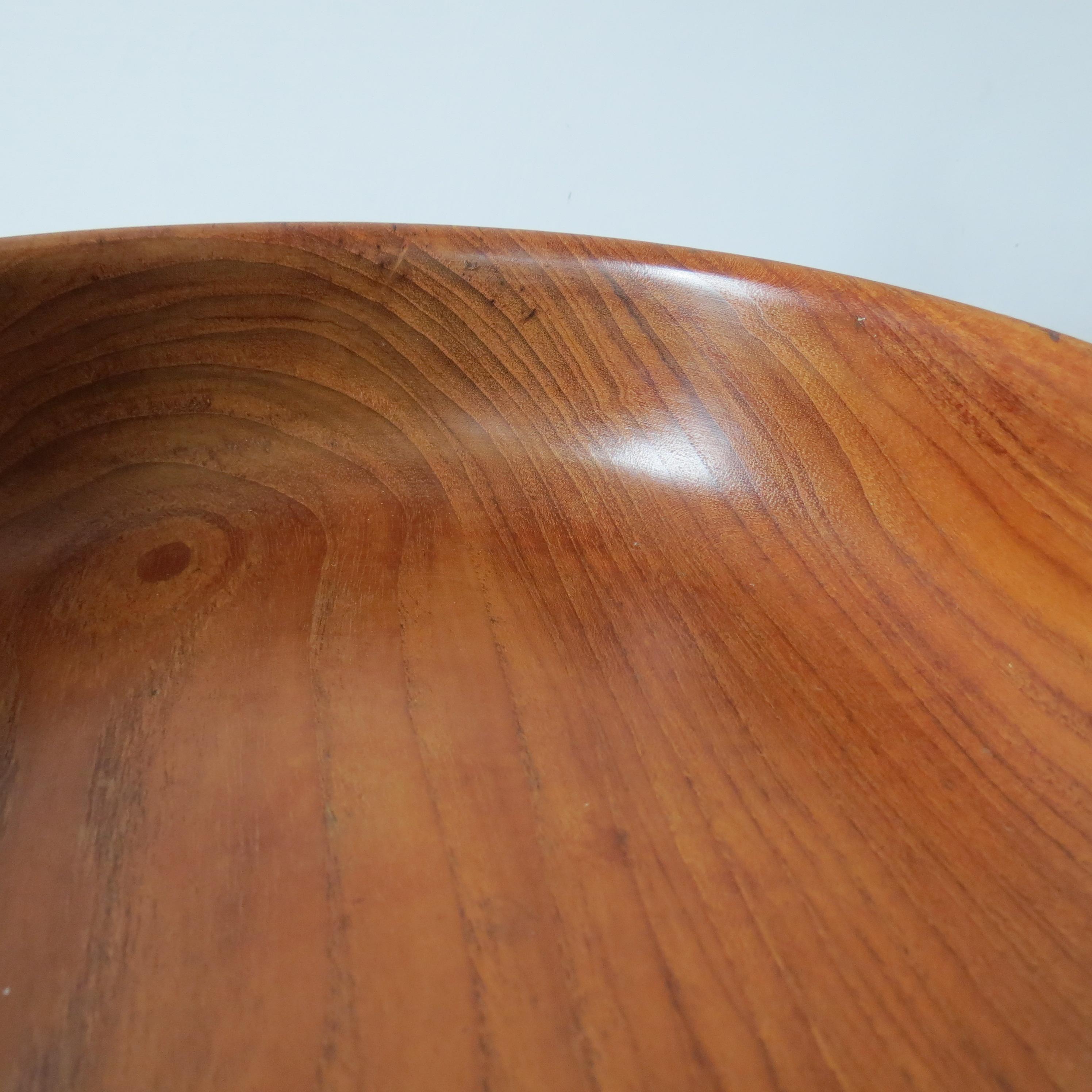English 1970s Large Teak Handmade Wooden Bowl by Galatix England
