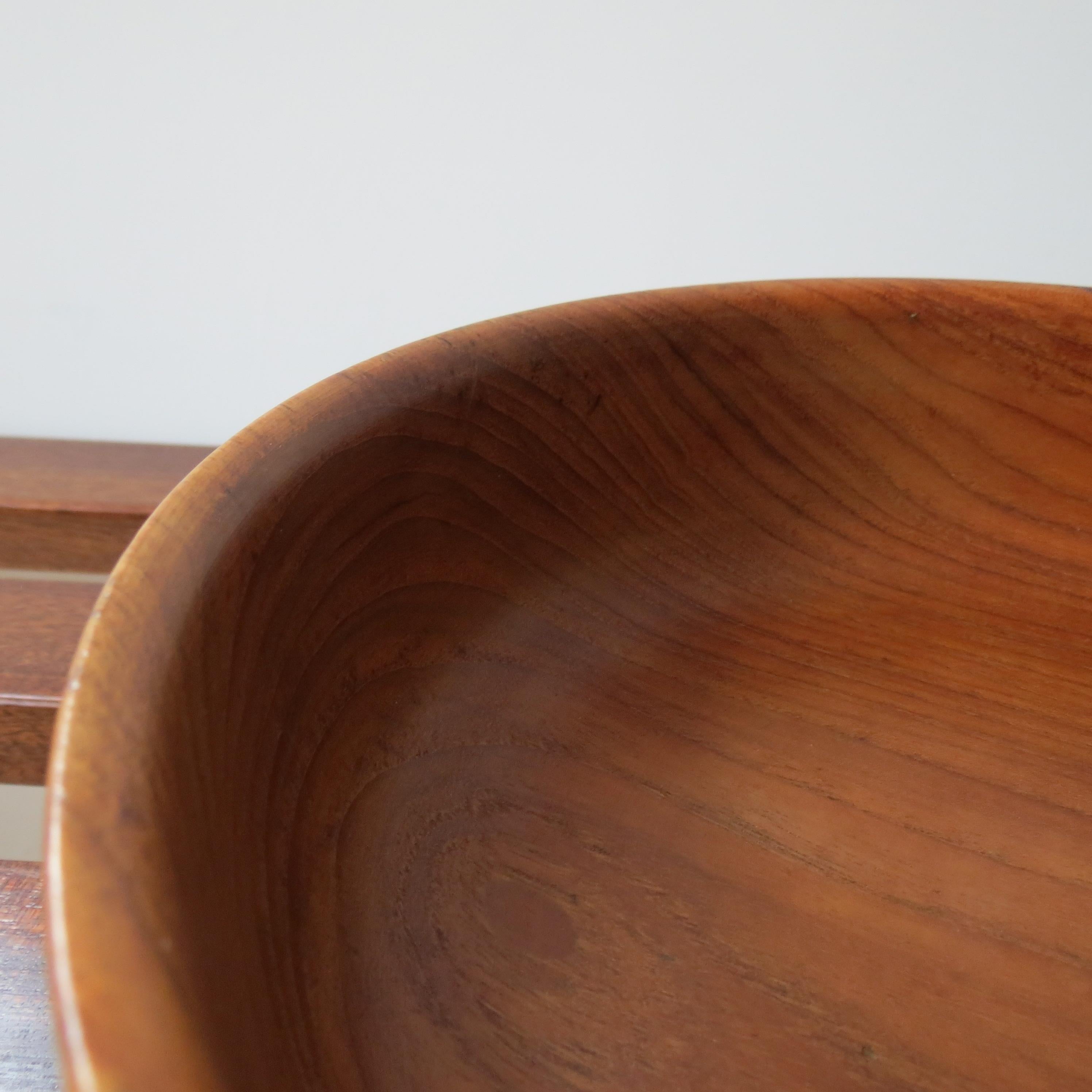 20th Century 1970s Large Teak Handmade Wooden Bowl by Galatix England