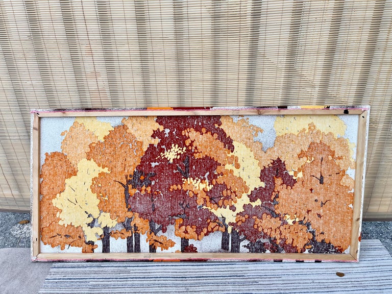 Large Vintage Textile Wall Art, Mid-Century Modern, Circa 1970s
