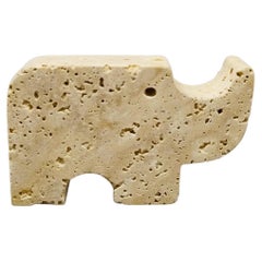 1970s Large Travertine Rhinoceros Sculpture by Enzo Mari for F.lli Mannelli