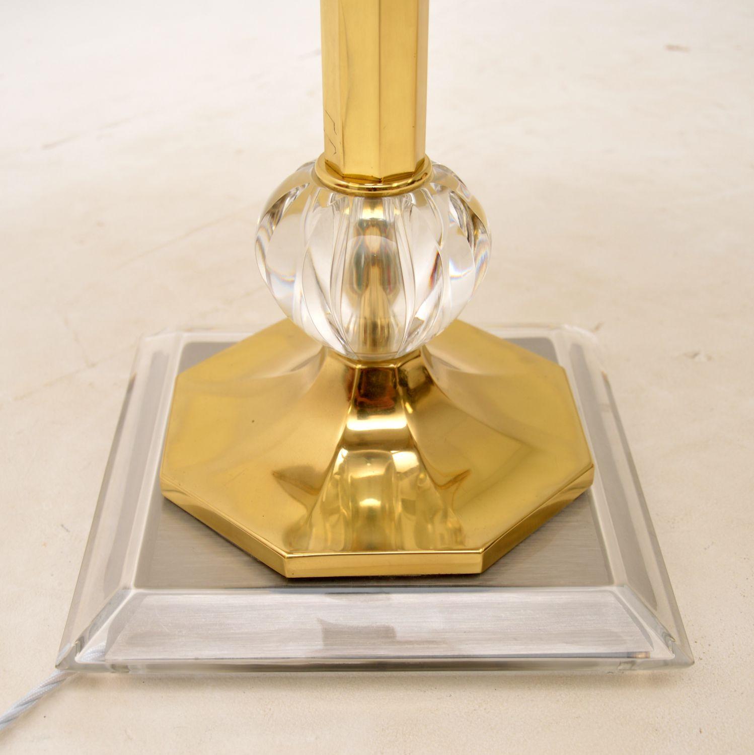 1970s Large Vintage Brass & Steel Table Lamp For Sale 4