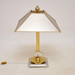 Large Vintage Italian Brass and Steel Table Lamp