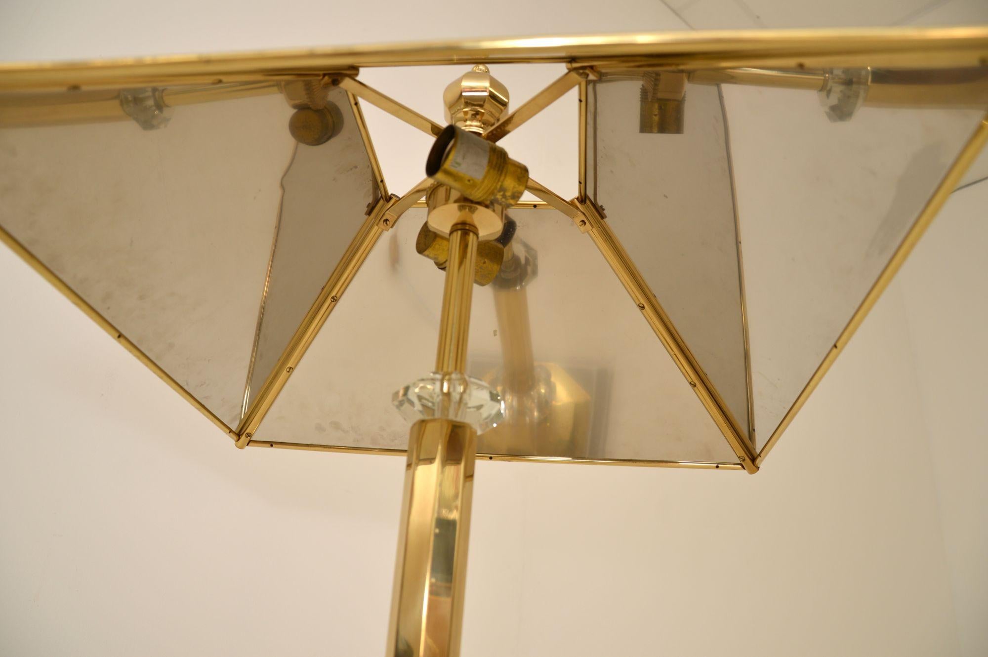 1970s Large Vintage Brass & Steel Table Lamp For Sale 2