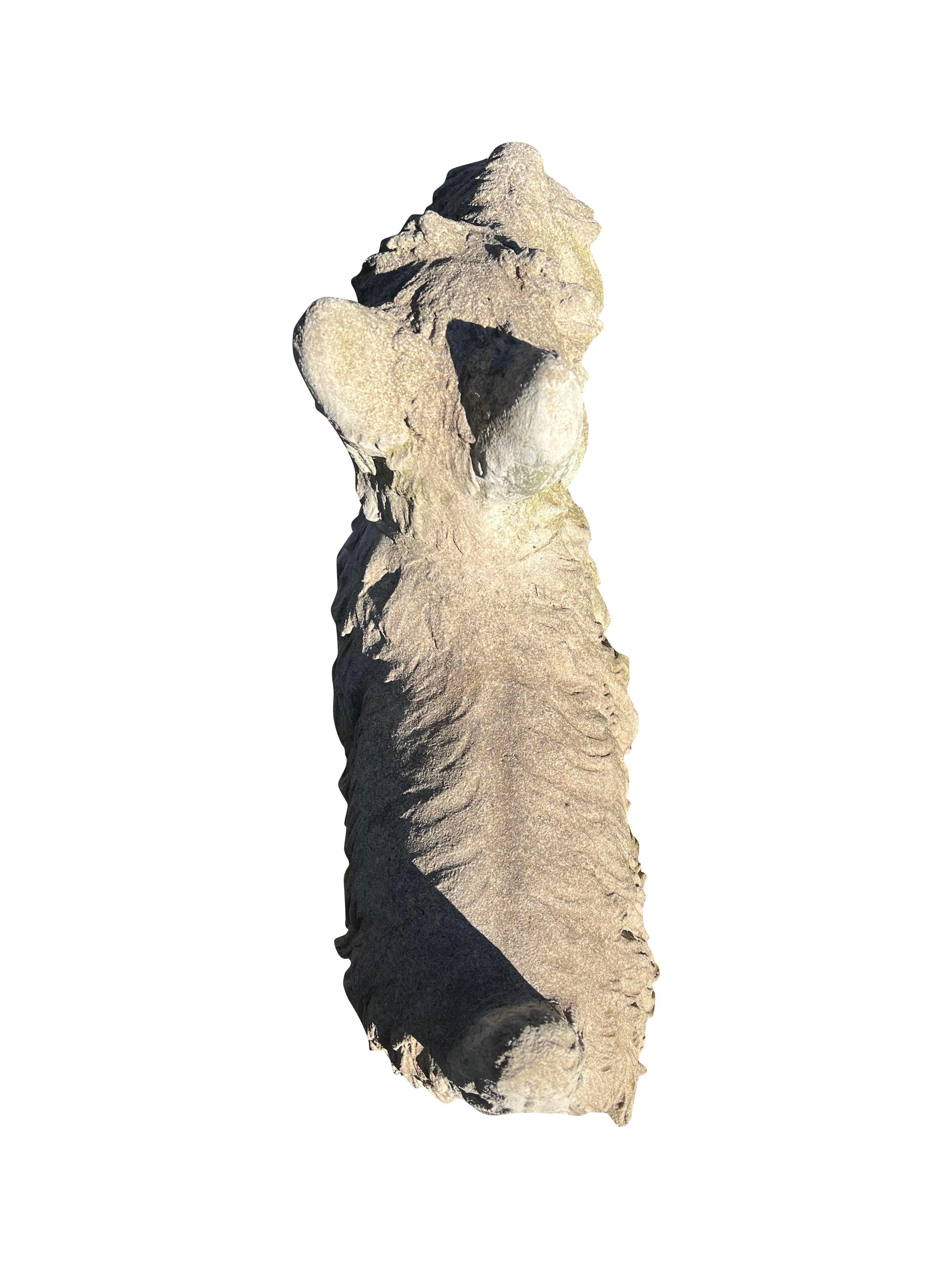 Statua da giardino di cane terrier in cemento vintage di grandi dimensioni del 1970 in vendita 1