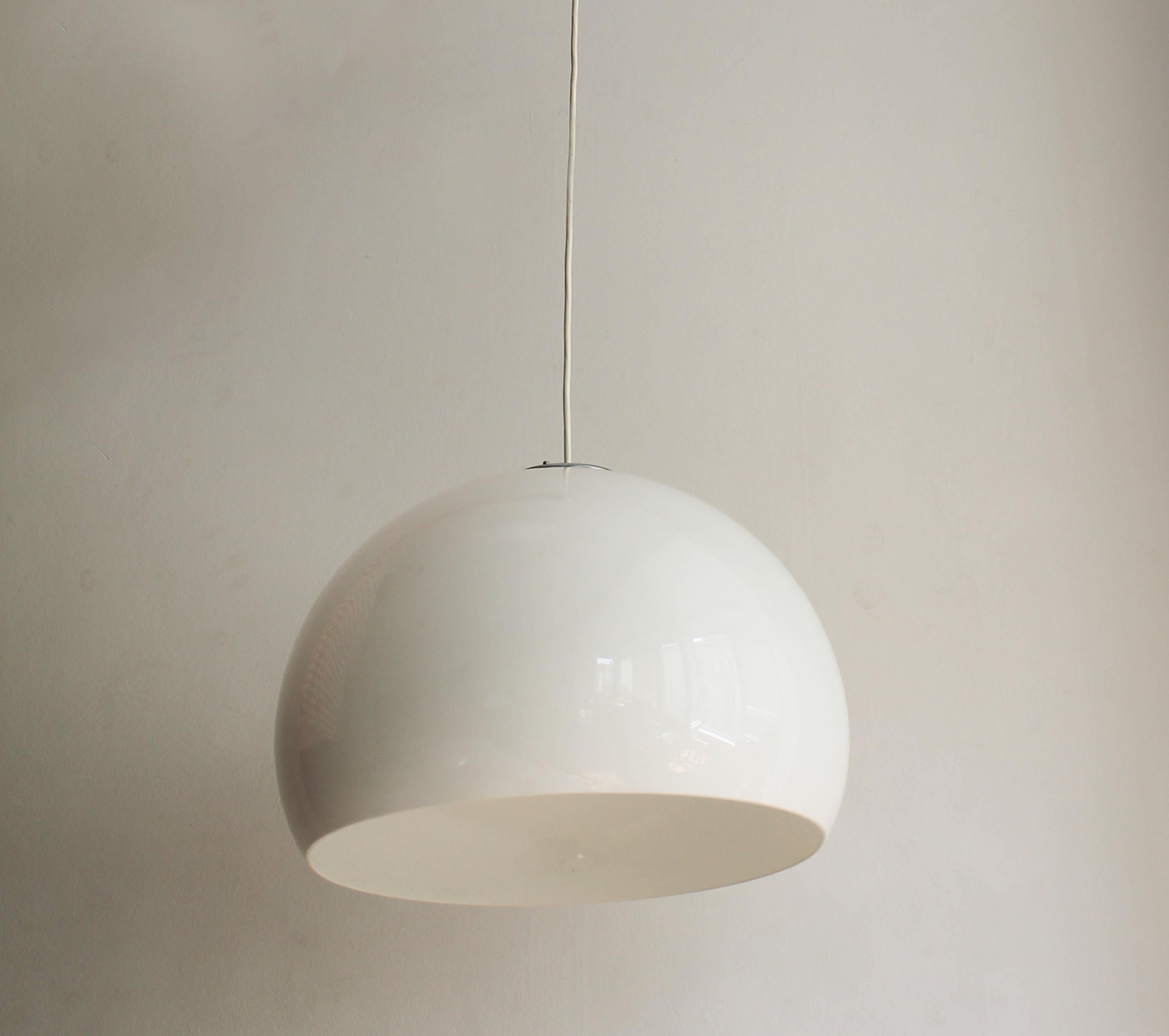 Unknown 1970's Large White Ceiling Pendant For Sale