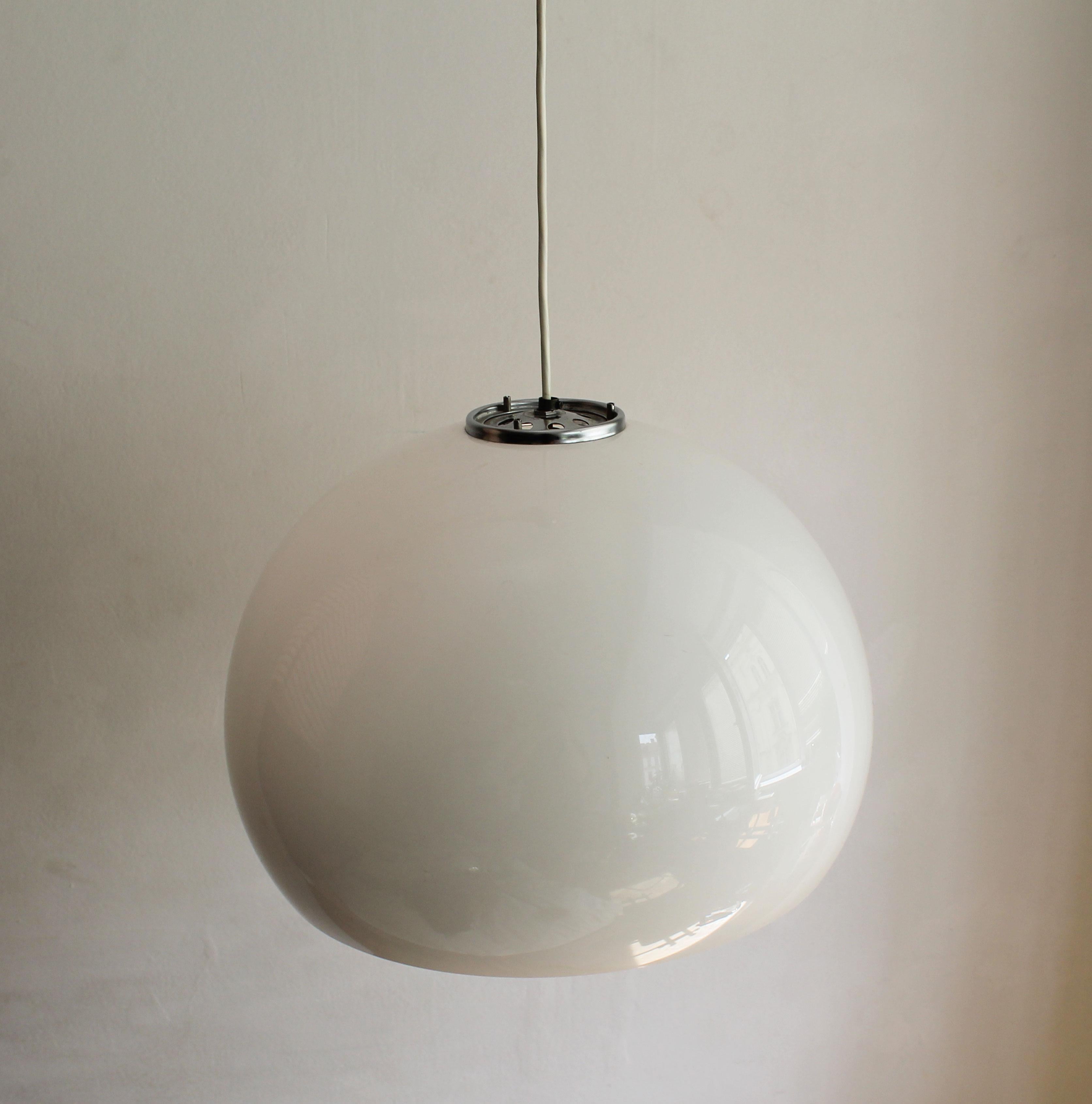 1970's Large White Ceiling Pendant For Sale 1