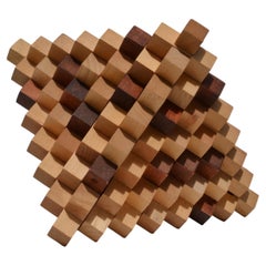 1970s Large Wooden Puzzle Sculpture Inspired by Sori Yanagi