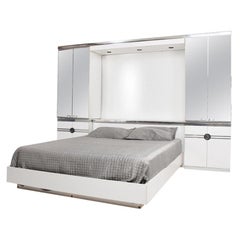 1970s Late French Designer Pierre Cardin Mirrored Bedroom Set Ensemble in White