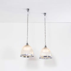 1970's Late Production Prismatic And Chrome Lamps - Pair
