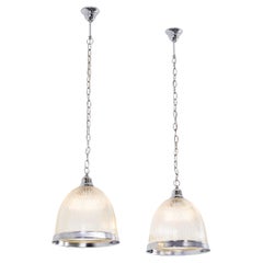 1970's Late Production Prismatic And Chrome Lamps - Pair