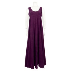 1970's Laura Ashley Plum Corduroy Full Length Dress