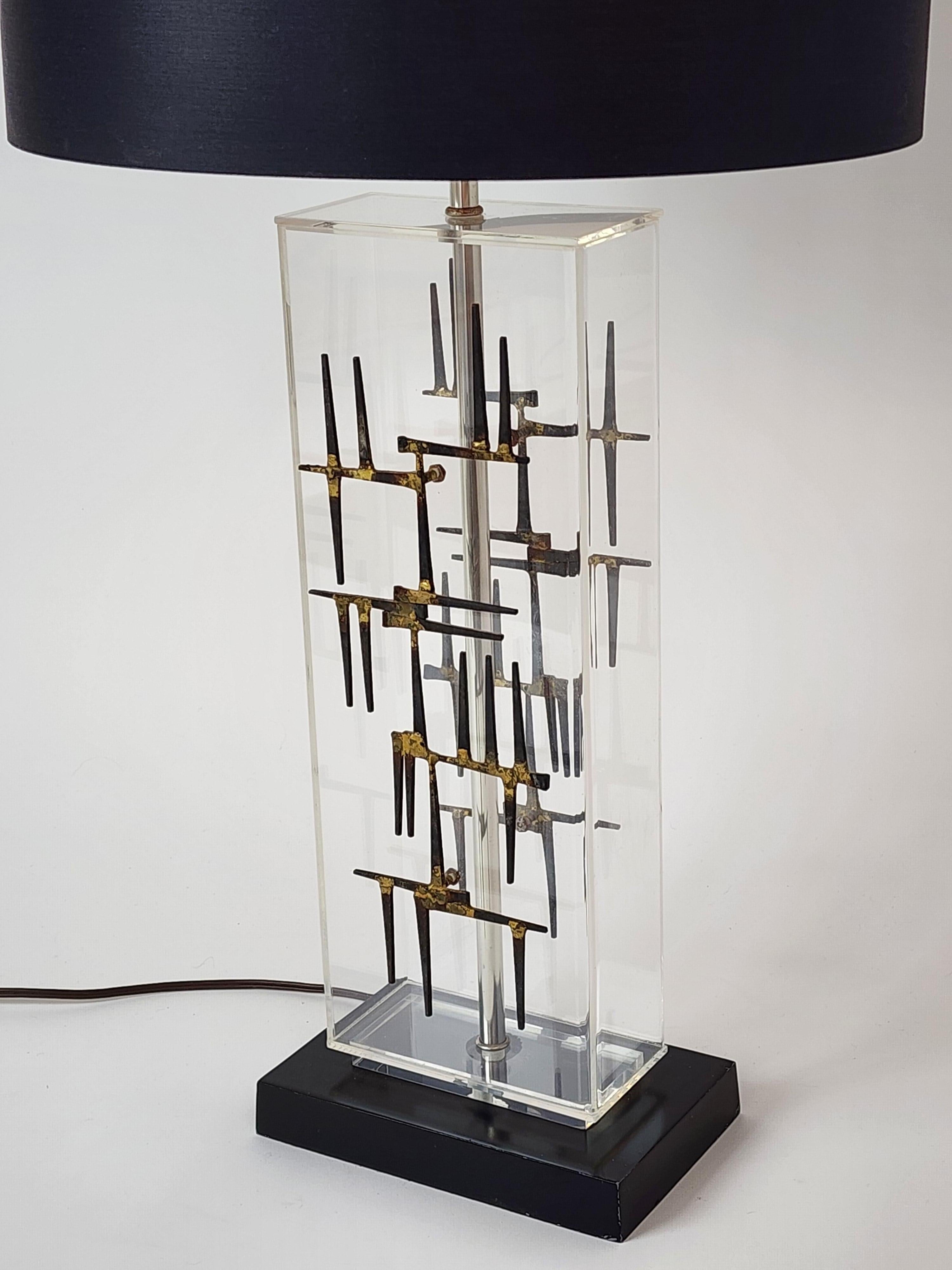 Welded 1970s Laurel  Brutalist Table Lamp , USA  For Sale