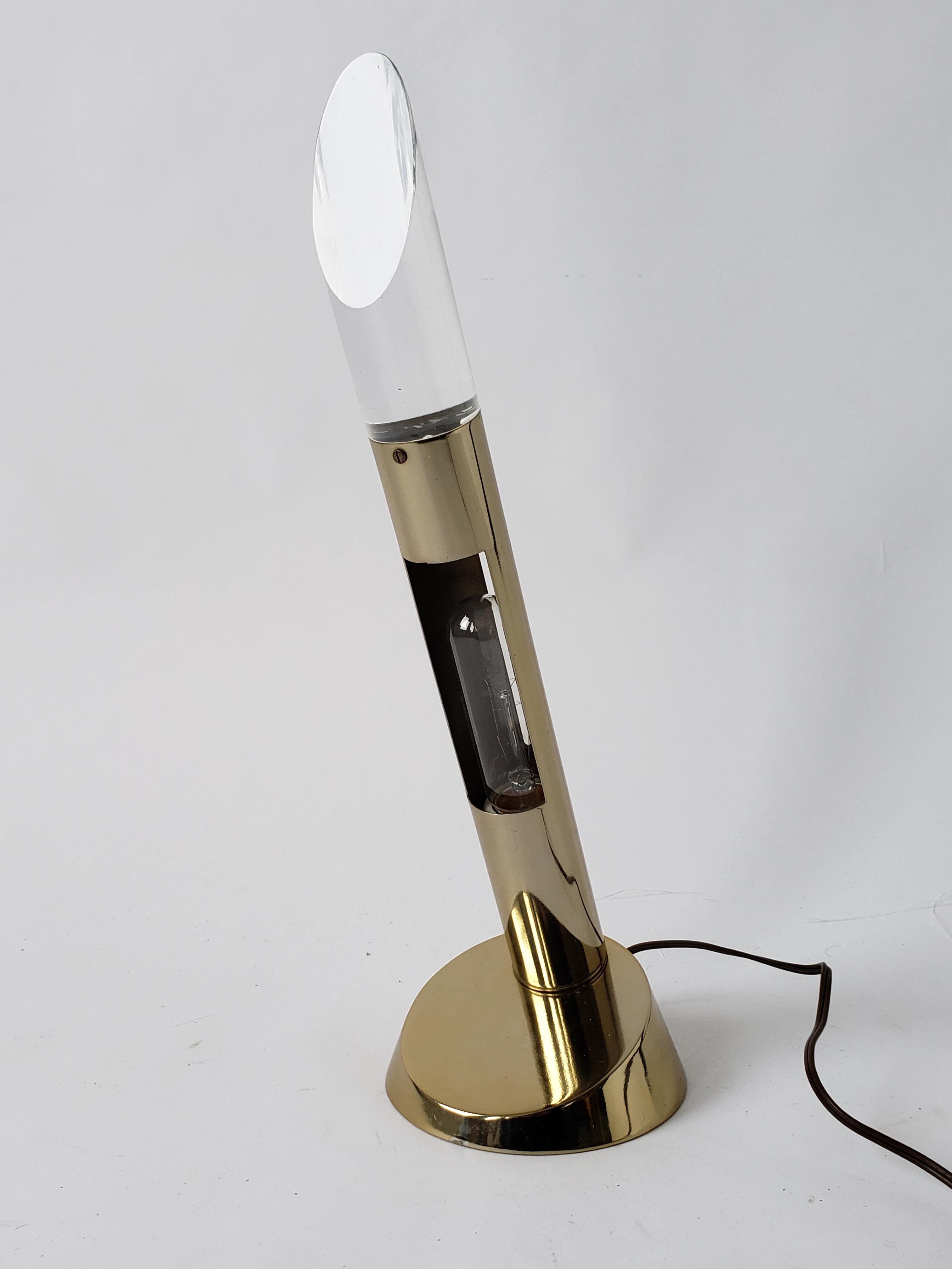 1970s Laurel Lucite Tip Slitted Table Lamp , USA 3