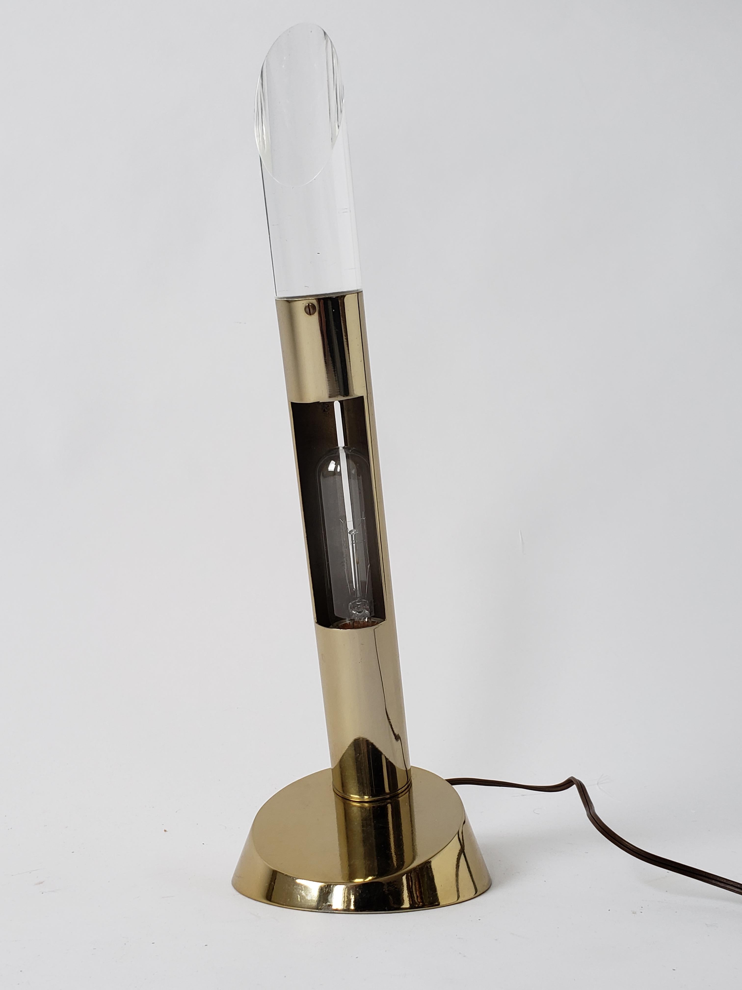 1970s Laurel Lucite Tip Slitted Table Lamp , USA 5